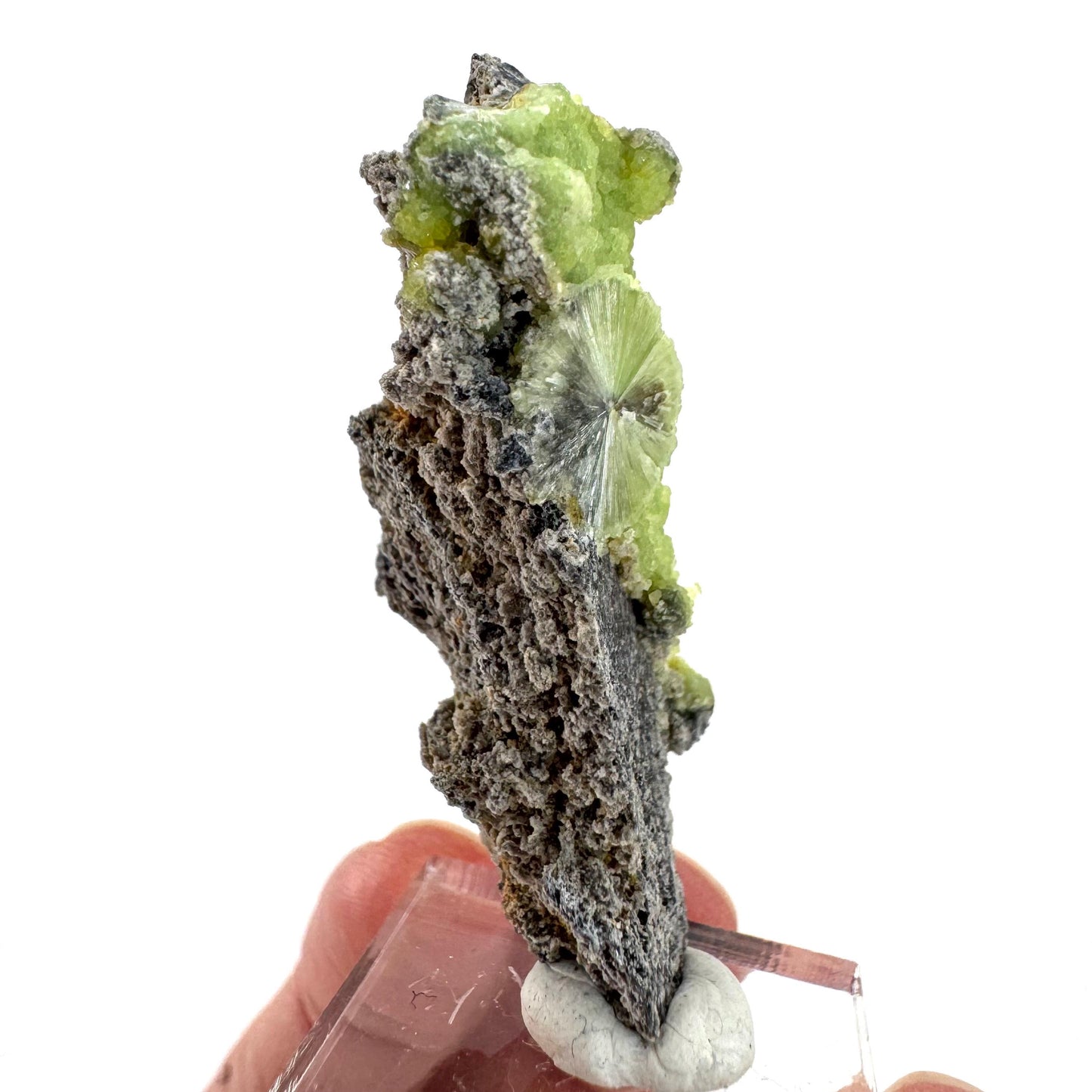 Wavellite (Arkansas, USA) | green crystal cluster, mineral specimen