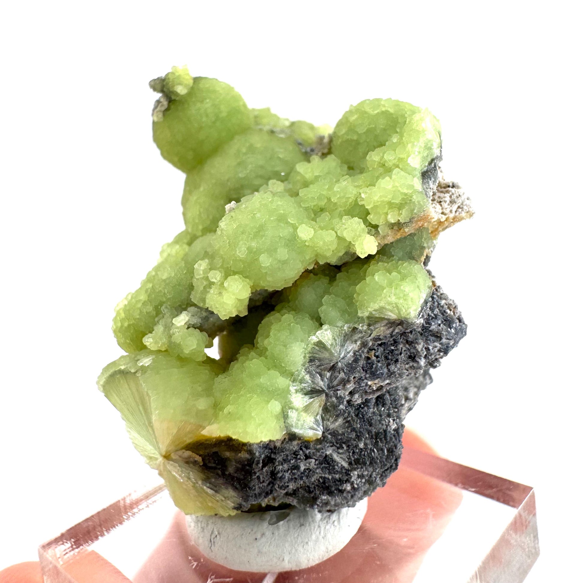 Wavellite (Arkansas, USA) | green crystal cluster, mineral specimen
