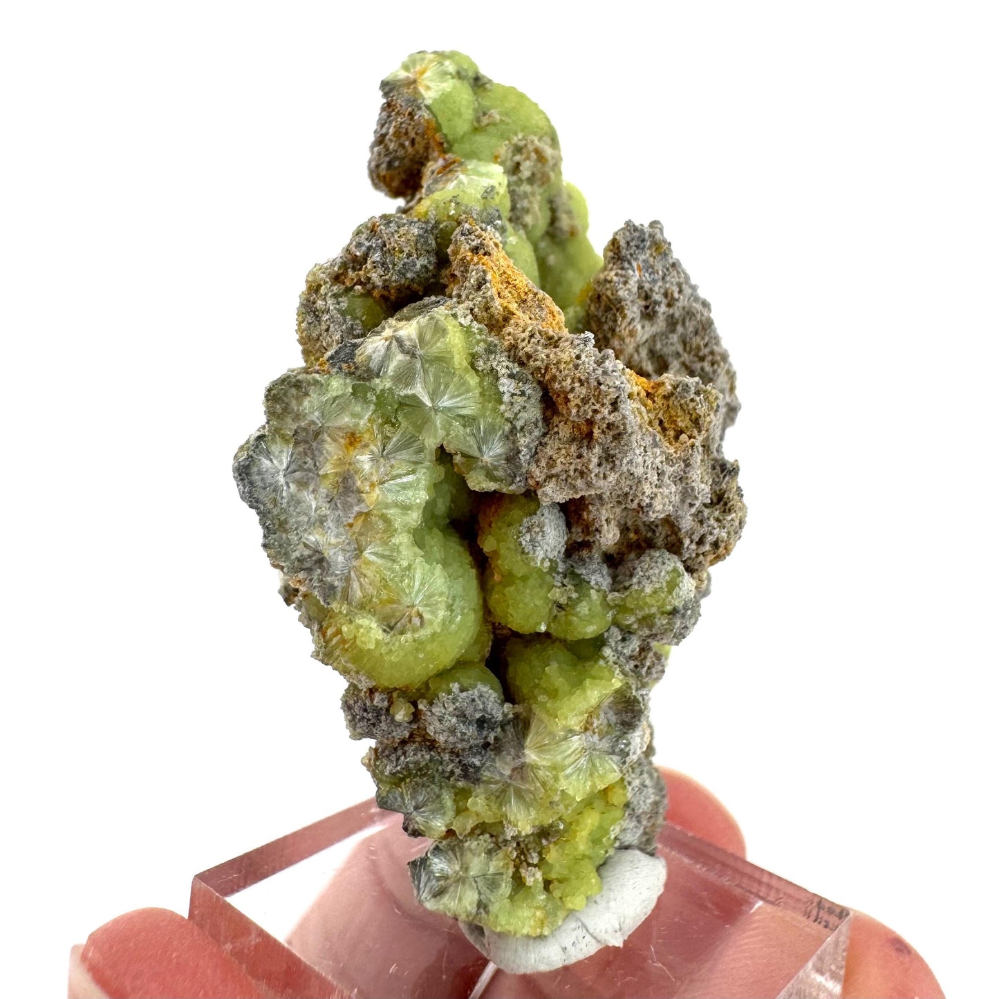 Wavellite (Arkansas, USA) | green crystal cluster, mineral specimen