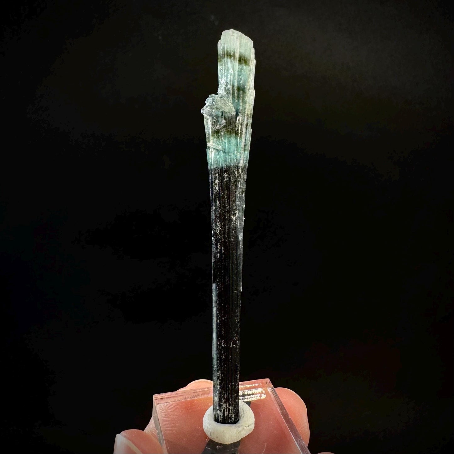Indicolite Tourmaline Crystal | Natural Blue-Green Mineral Specimen from Pakistan