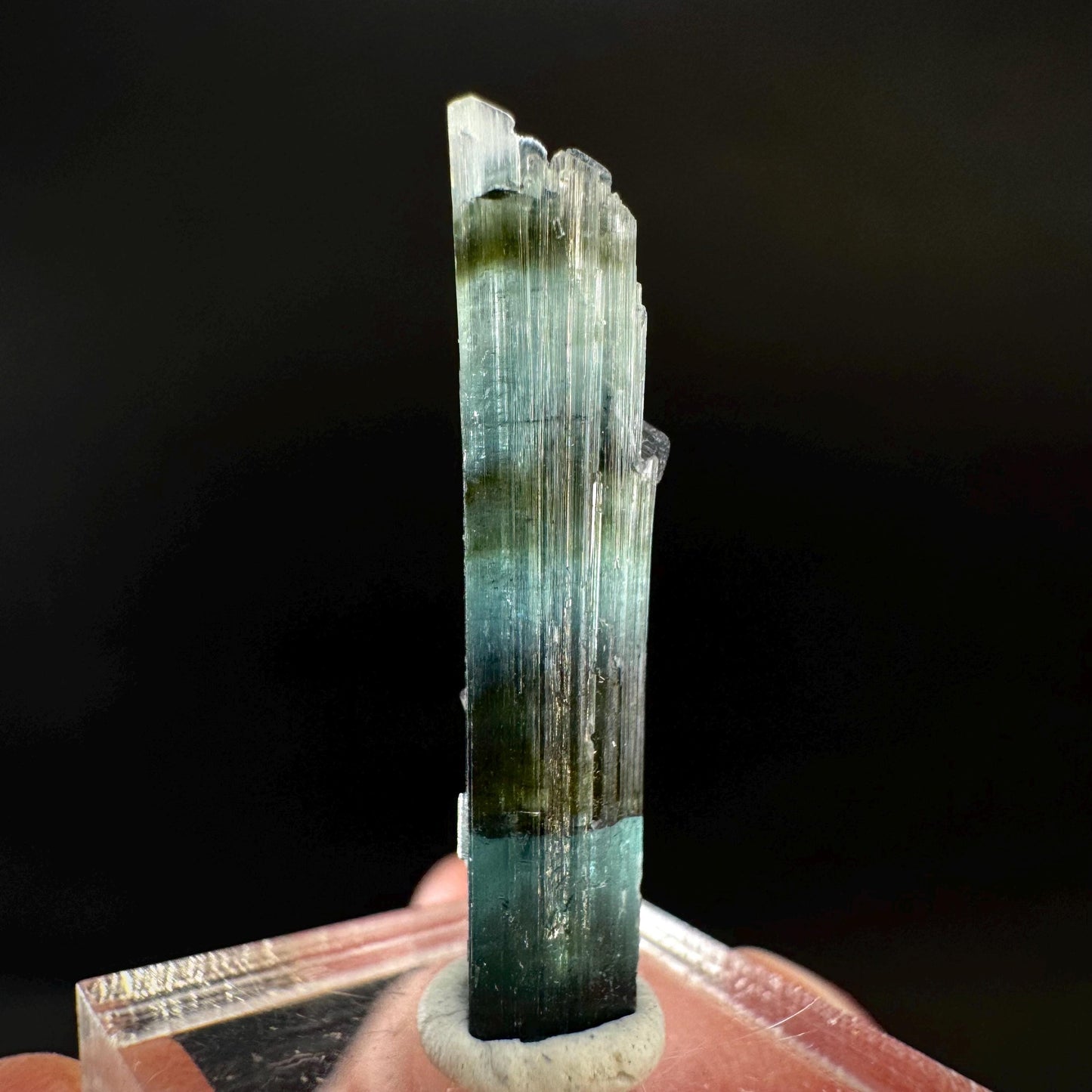 Indicolite Tourmaline Crystal | Natural Blue-Green Mineral Specimen from Pakistan