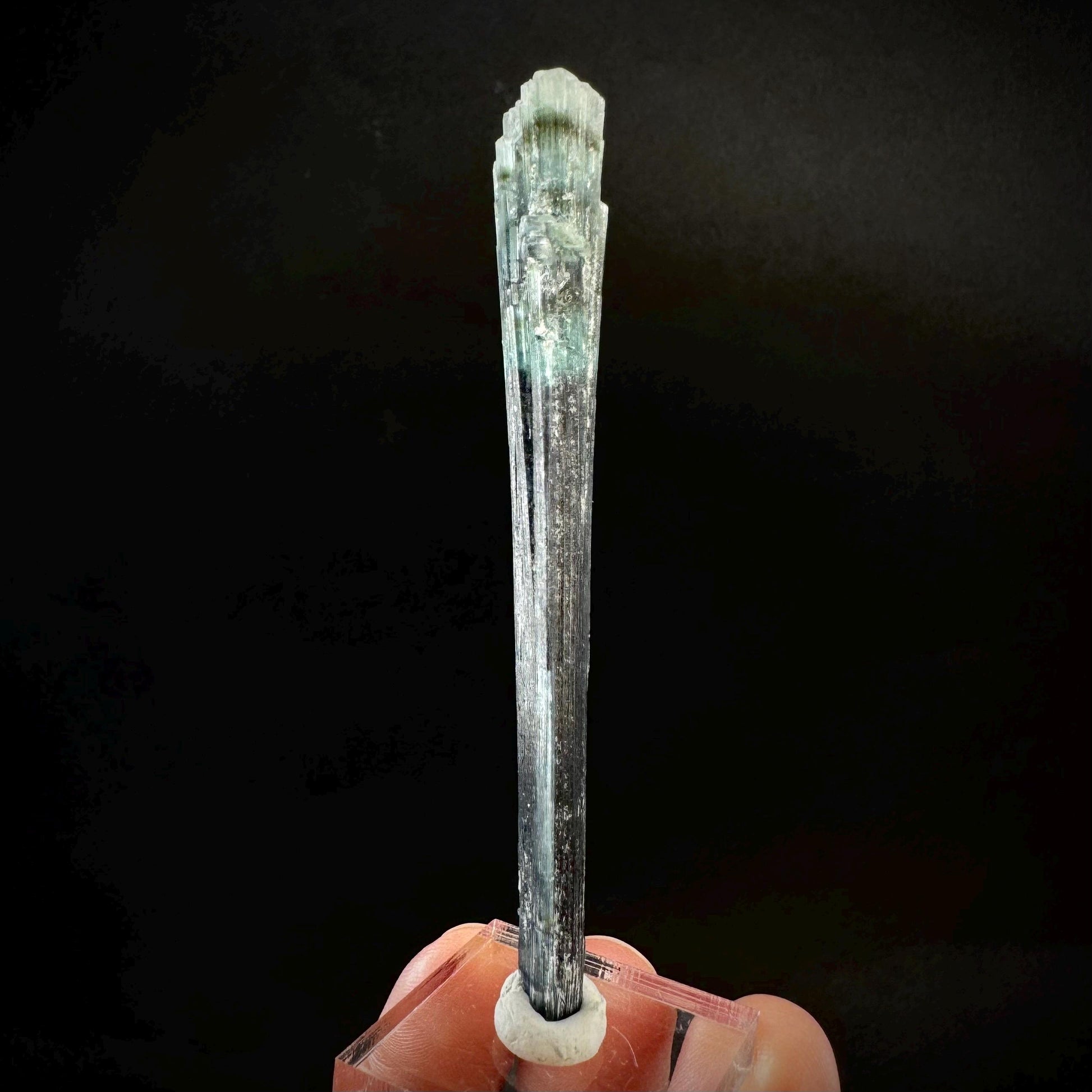 Indicolite Tourmaline Crystal | Natural Blue-Green Mineral Specimen from Pakistan