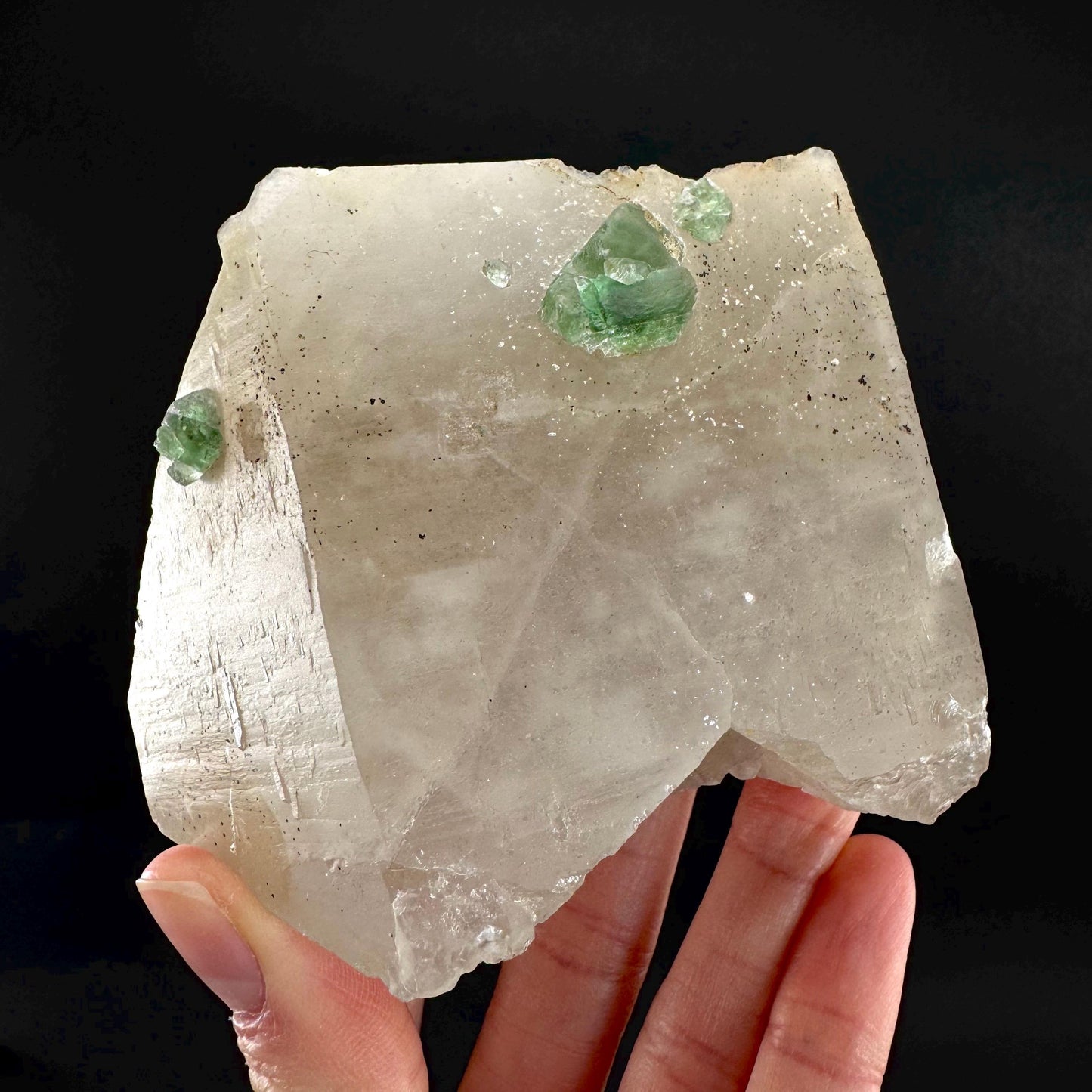 Fluorite w/ Smoky Quartz | green crystal, mineral specimen from Erongo, Namibia