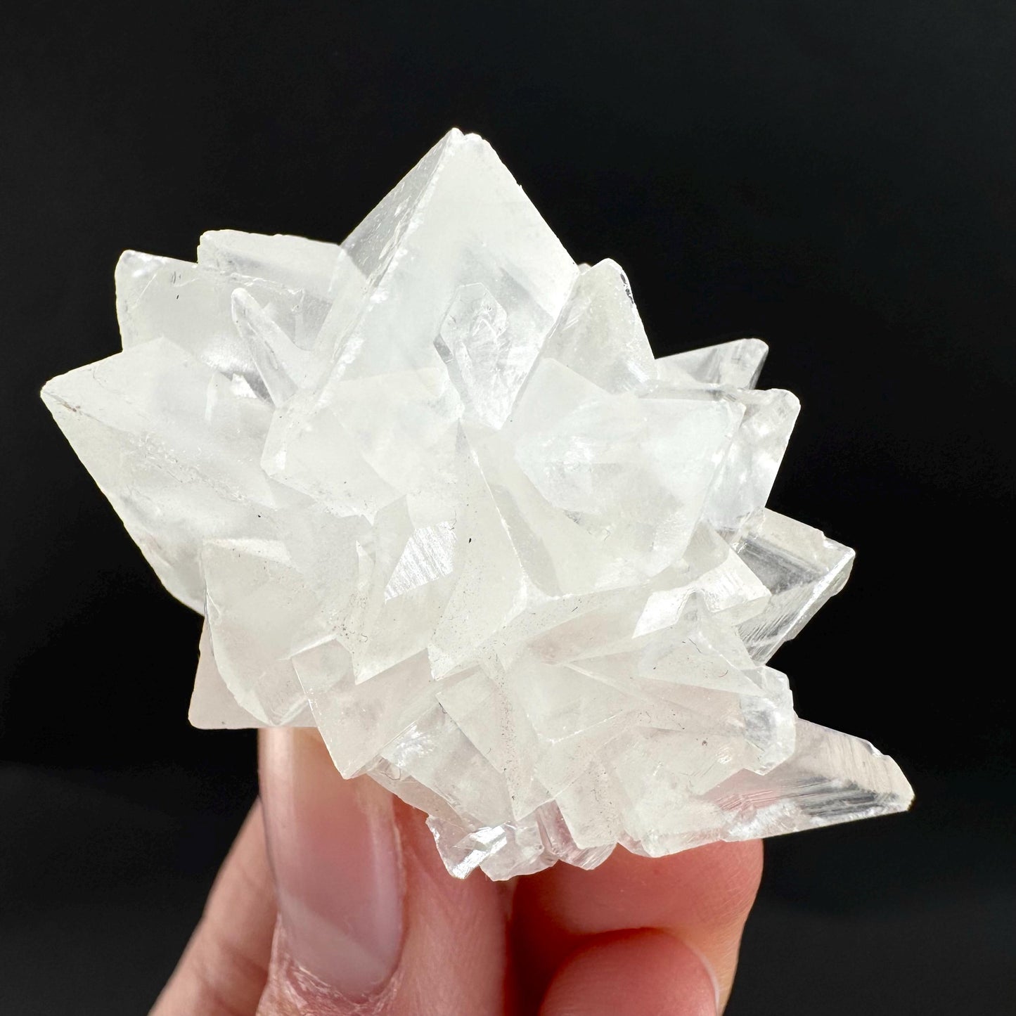 Ice Calcite | clear crystal cluster, raw natural mineral specimen