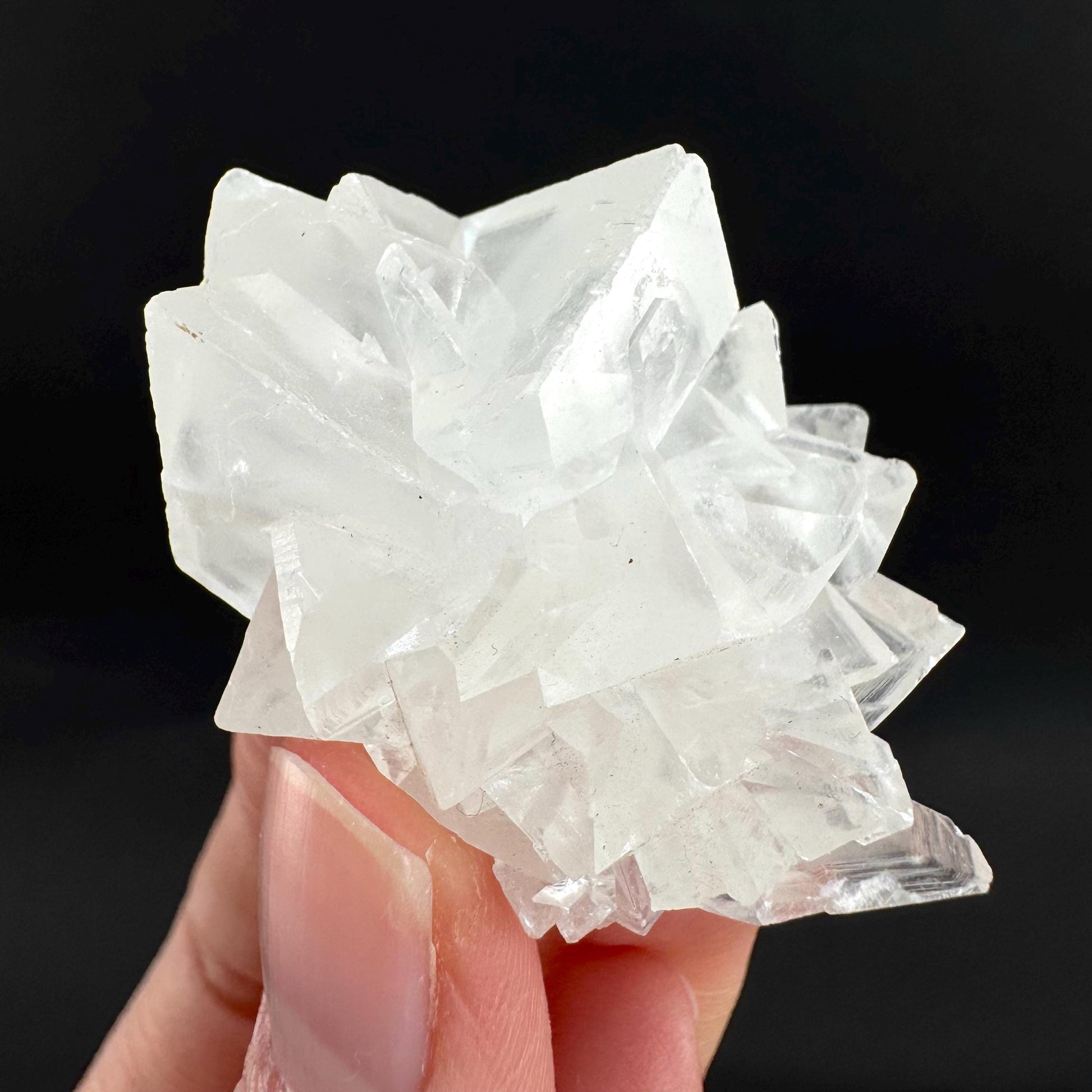 Ice Calcite | clear crystal cluster, raw natural mineral specimen