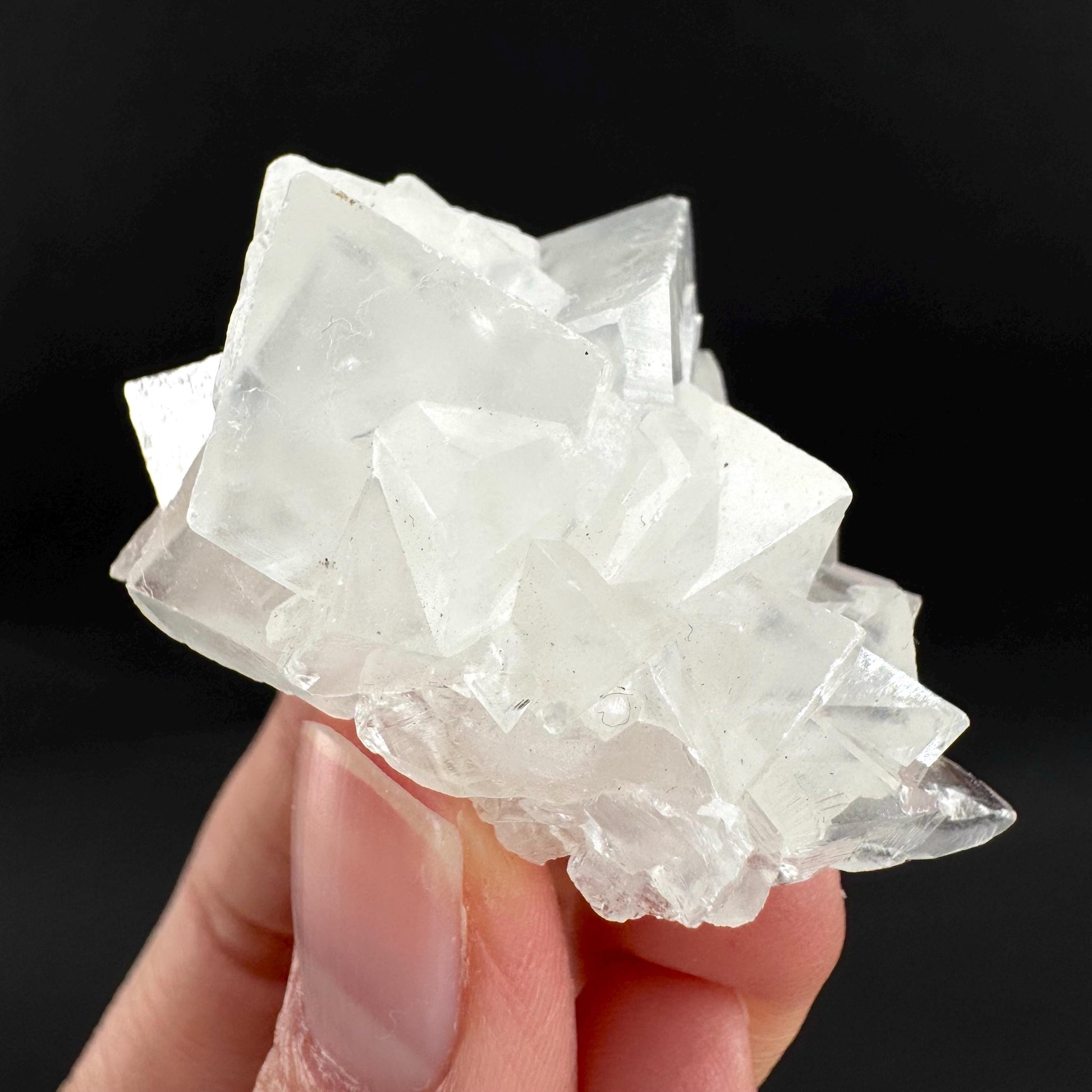 Ice Calcite | clear crystal cluster, raw natural mineral specimen
