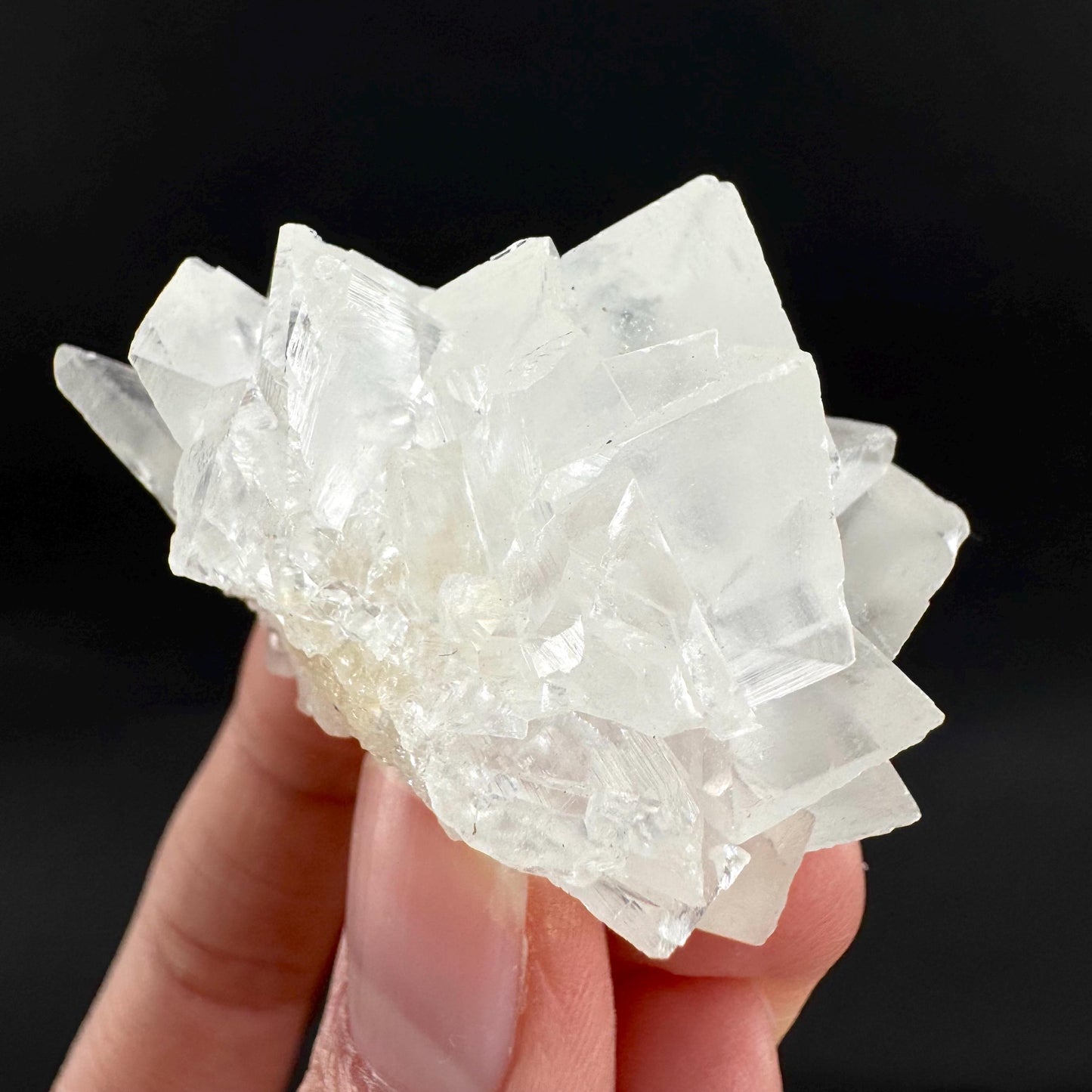 Ice Calcite | clear crystal cluster, raw natural mineral specimen