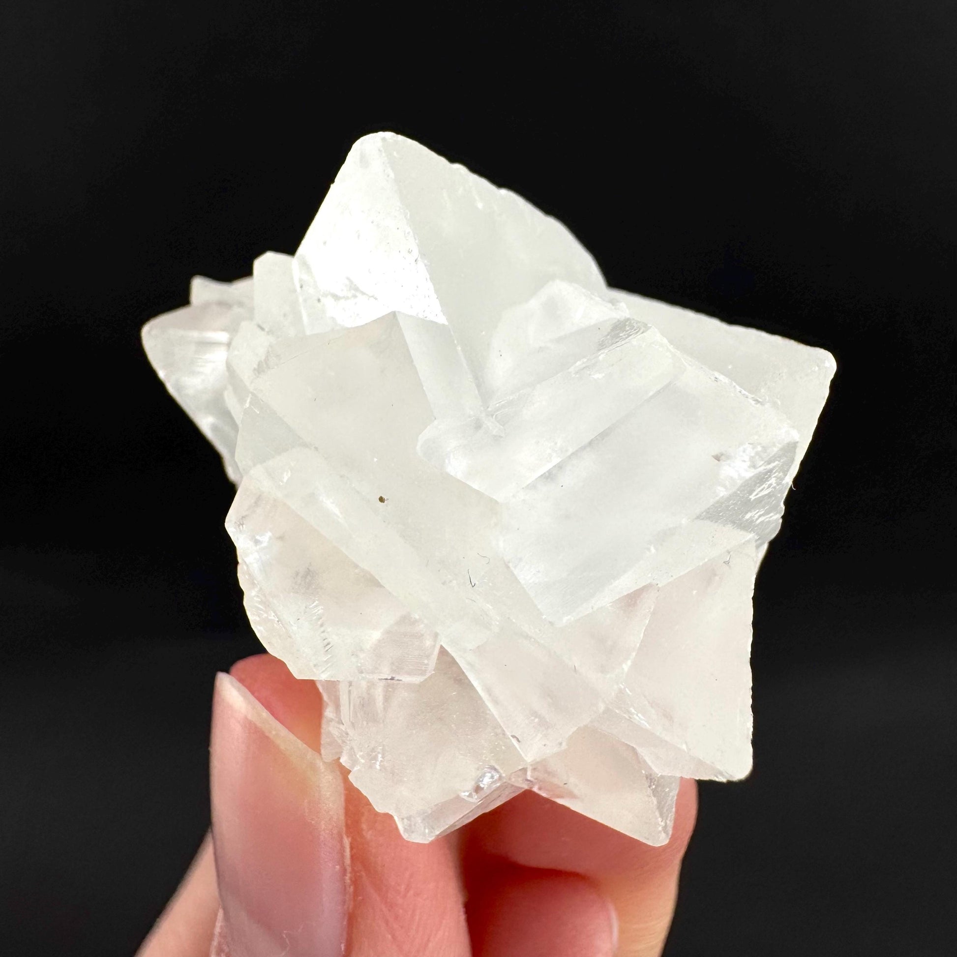 Ice Calcite | clear crystal cluster, raw natural mineral specimen