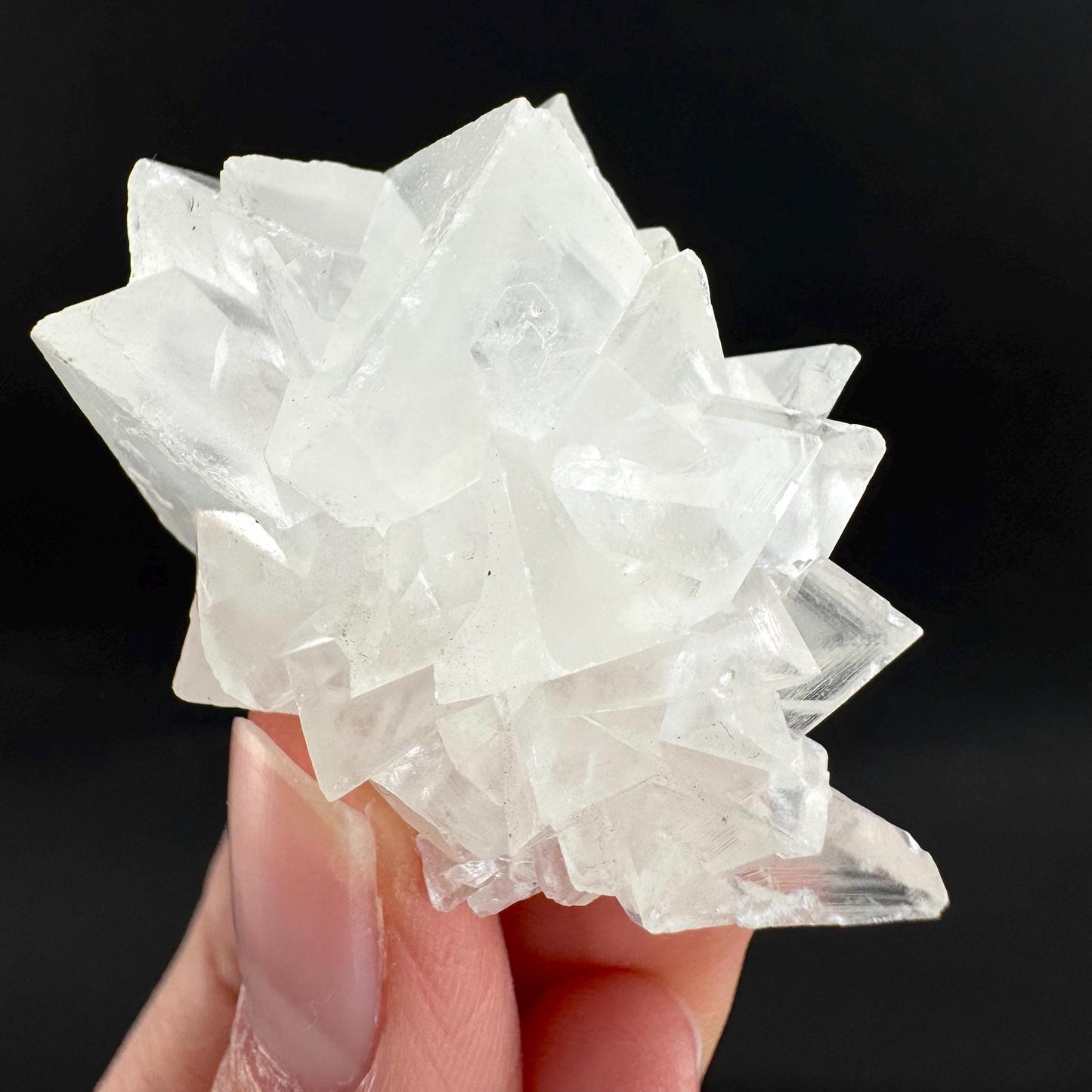 Ice Calcite | clear crystal cluster, raw natural mineral specimen