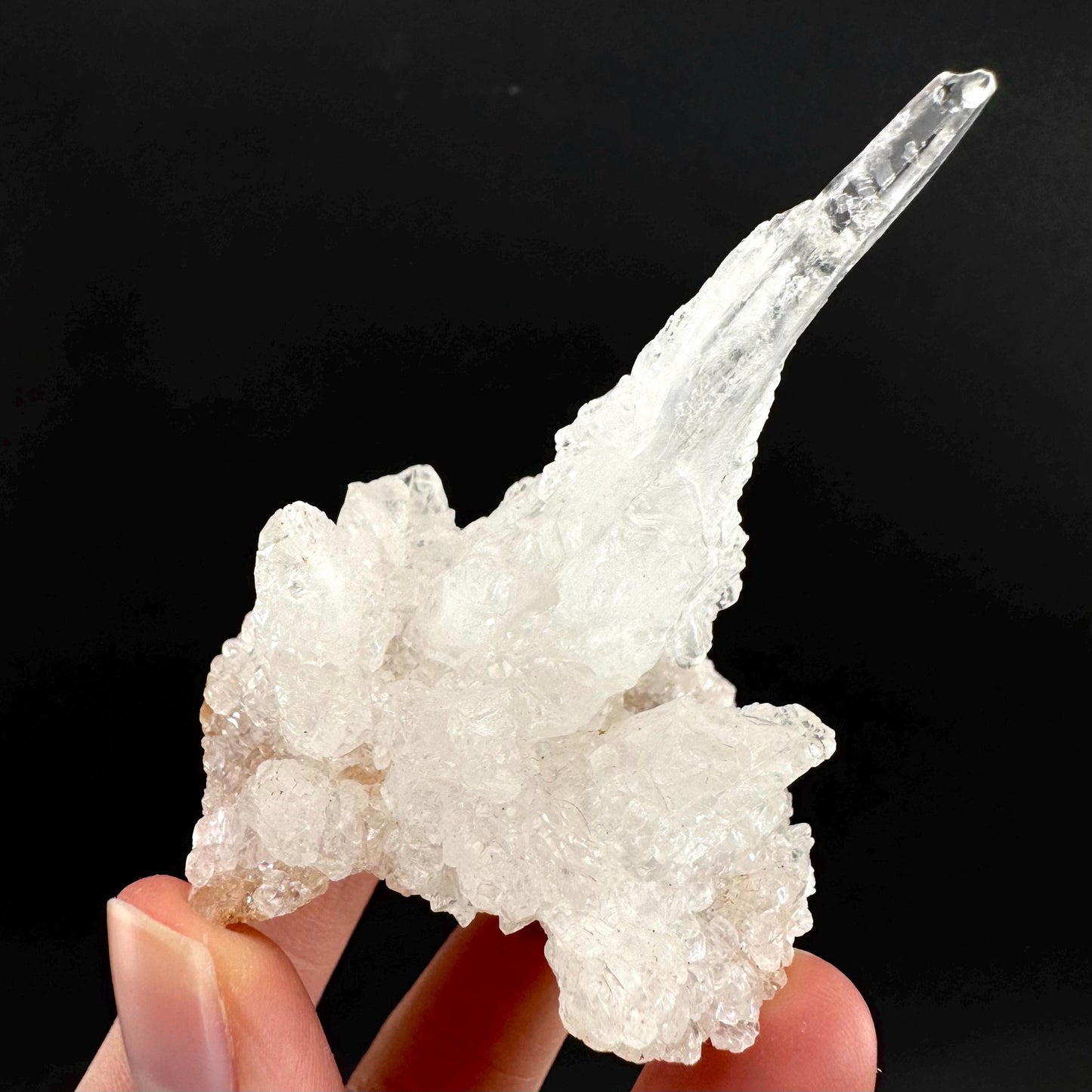 Ice Calcite | clear crystal cluster, raw natural mineral specimen