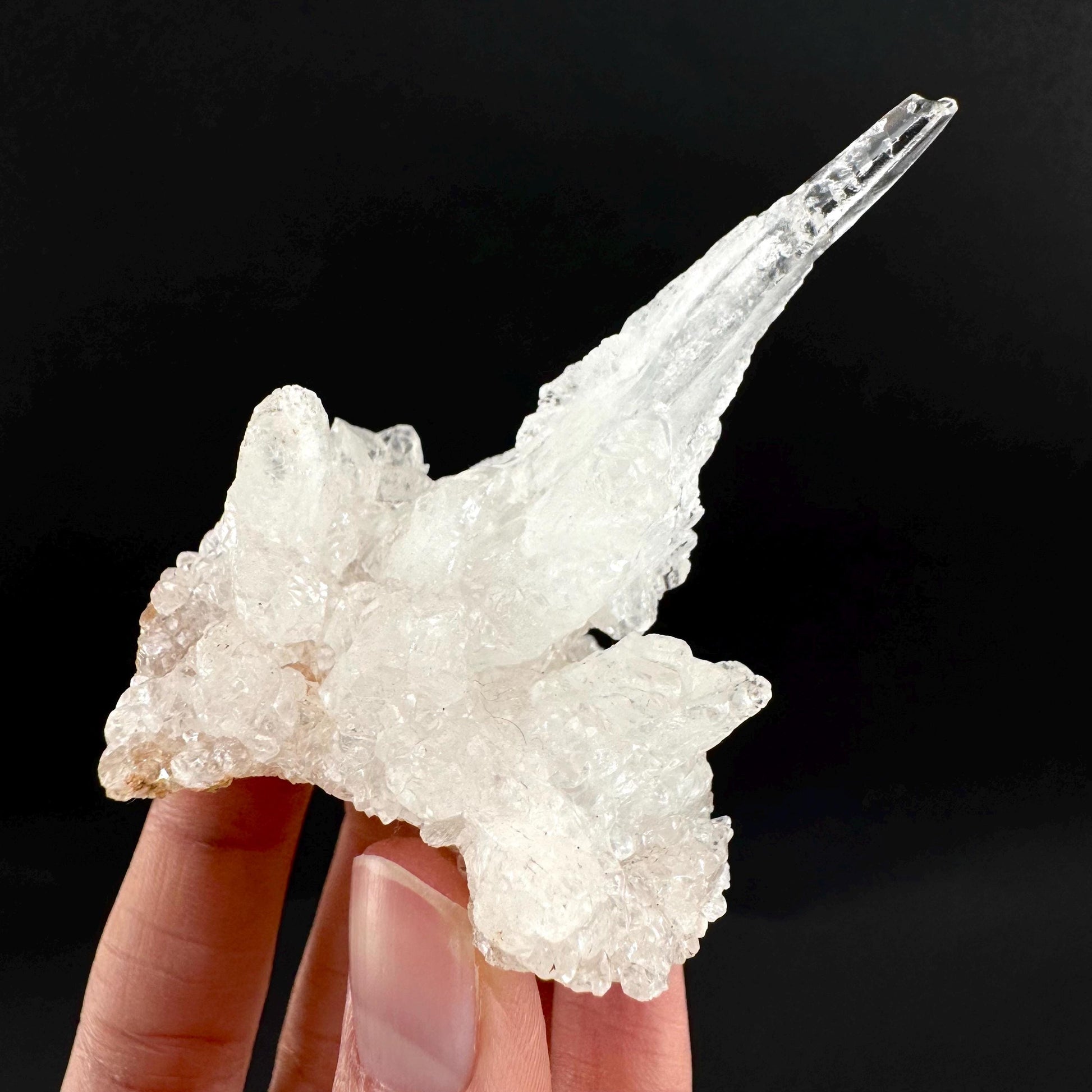 Ice Calcite | clear crystal cluster, raw natural mineral specimen