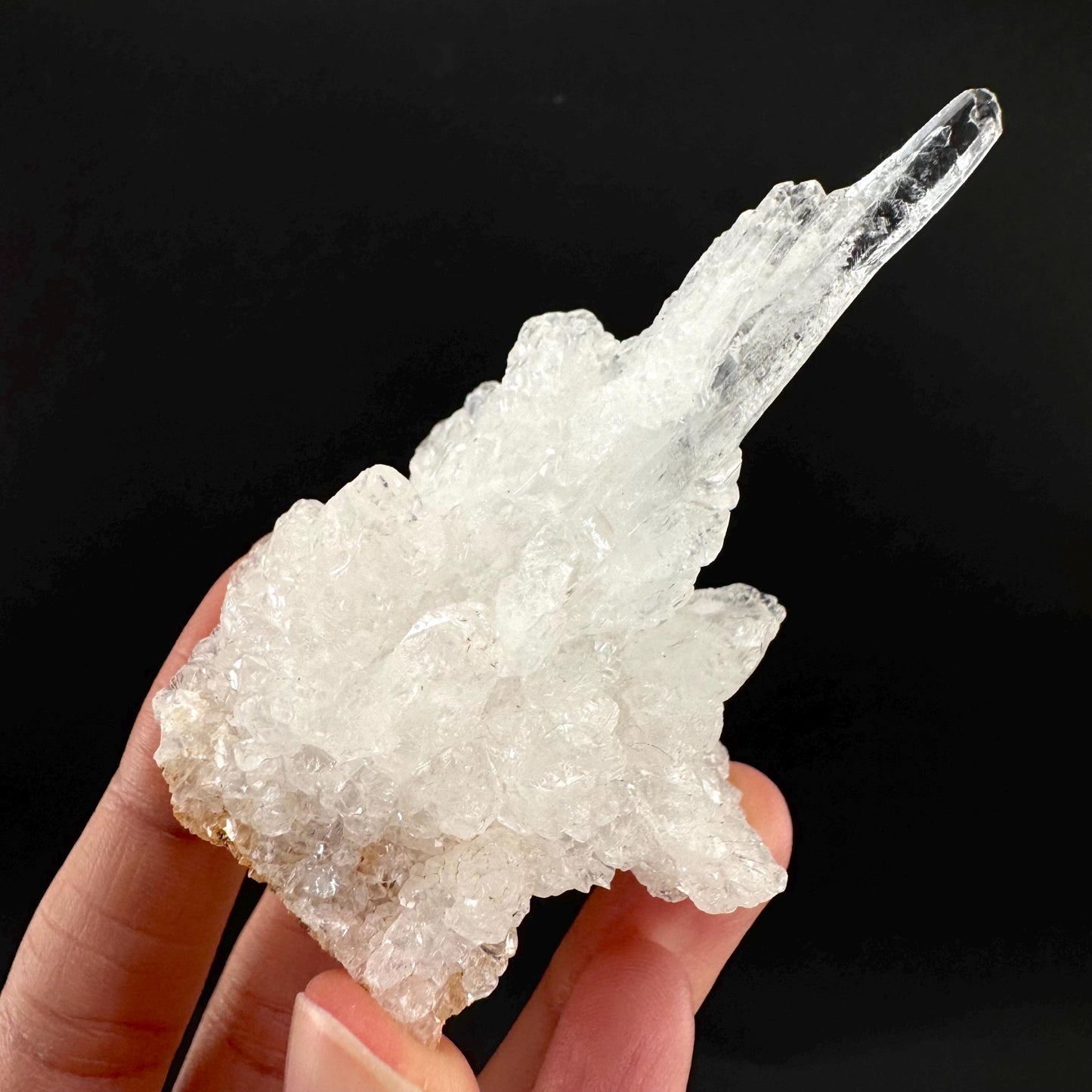 Ice Calcite | clear crystal cluster, raw natural mineral specimen