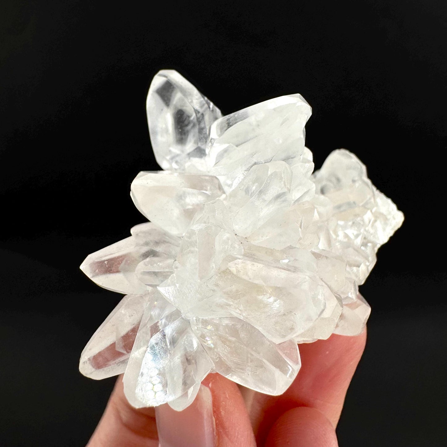 Ice Calcite | clear crystal cluster, raw natural mineral specimen