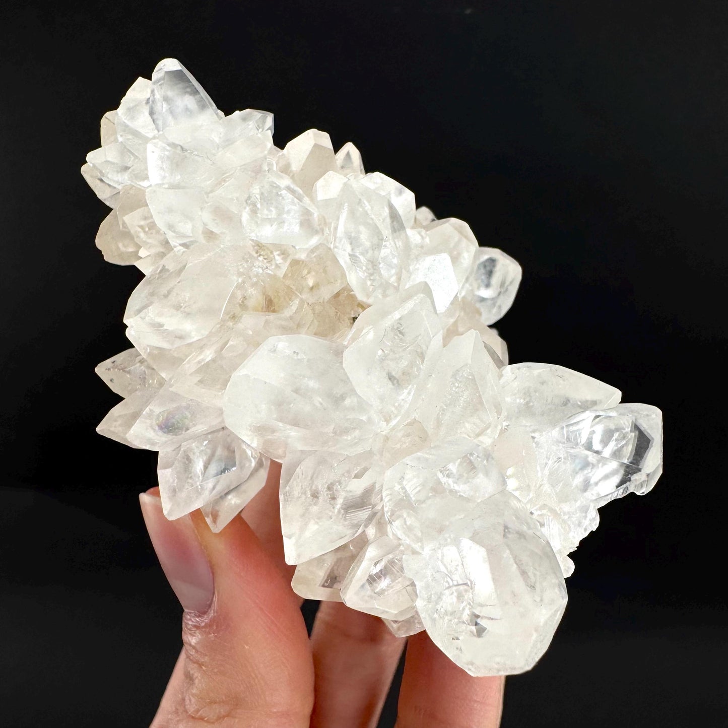 Ice Calcite | clear crystal cluster, raw natural mineral specimen