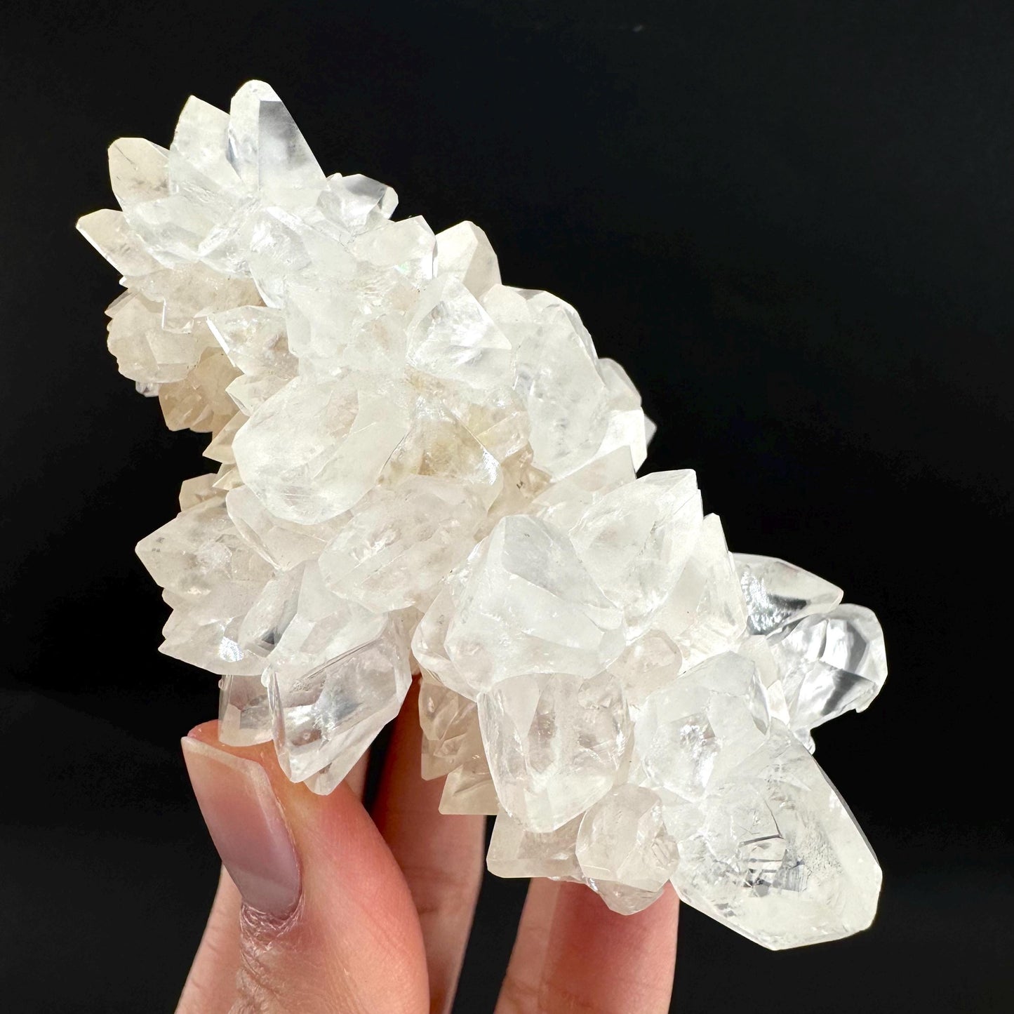 Ice Calcite | clear crystal cluster, raw natural mineral specimen