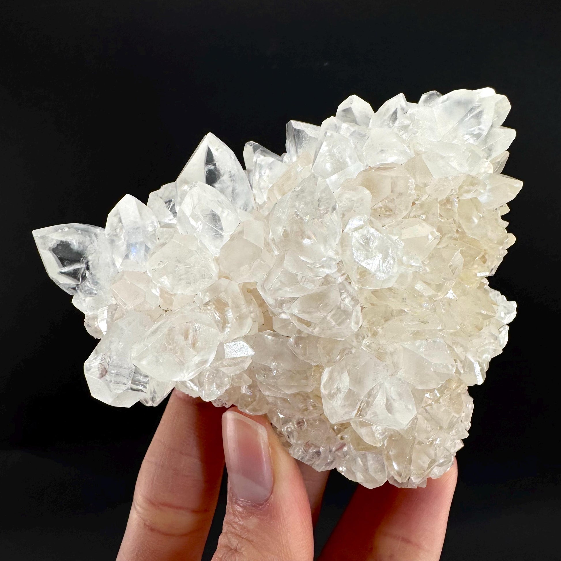 Ice Calcite | clear crystal cluster, raw natural mineral specimen