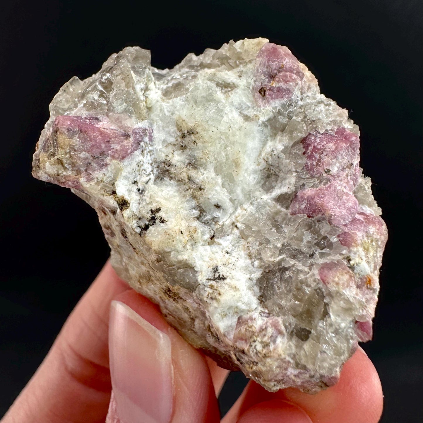 Londonite with Liddicoatite | yellow & pink crystal, rare mineral specimen from Madagascar