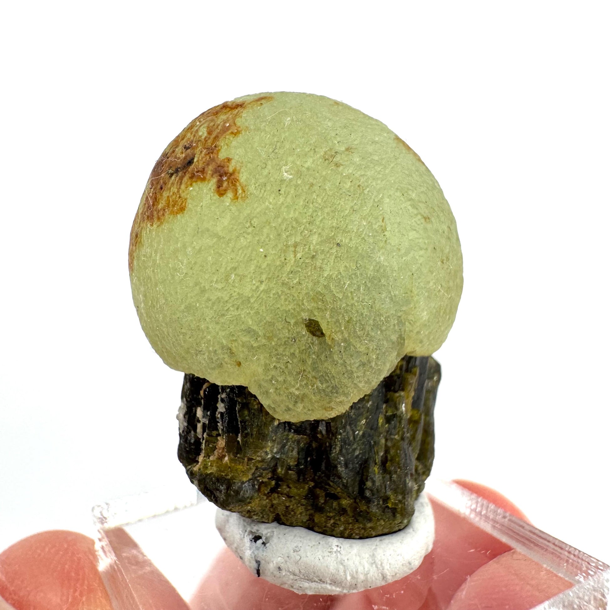 Prehnite with Epidote | Botryoidal green crystal, mineral specimen from Mali