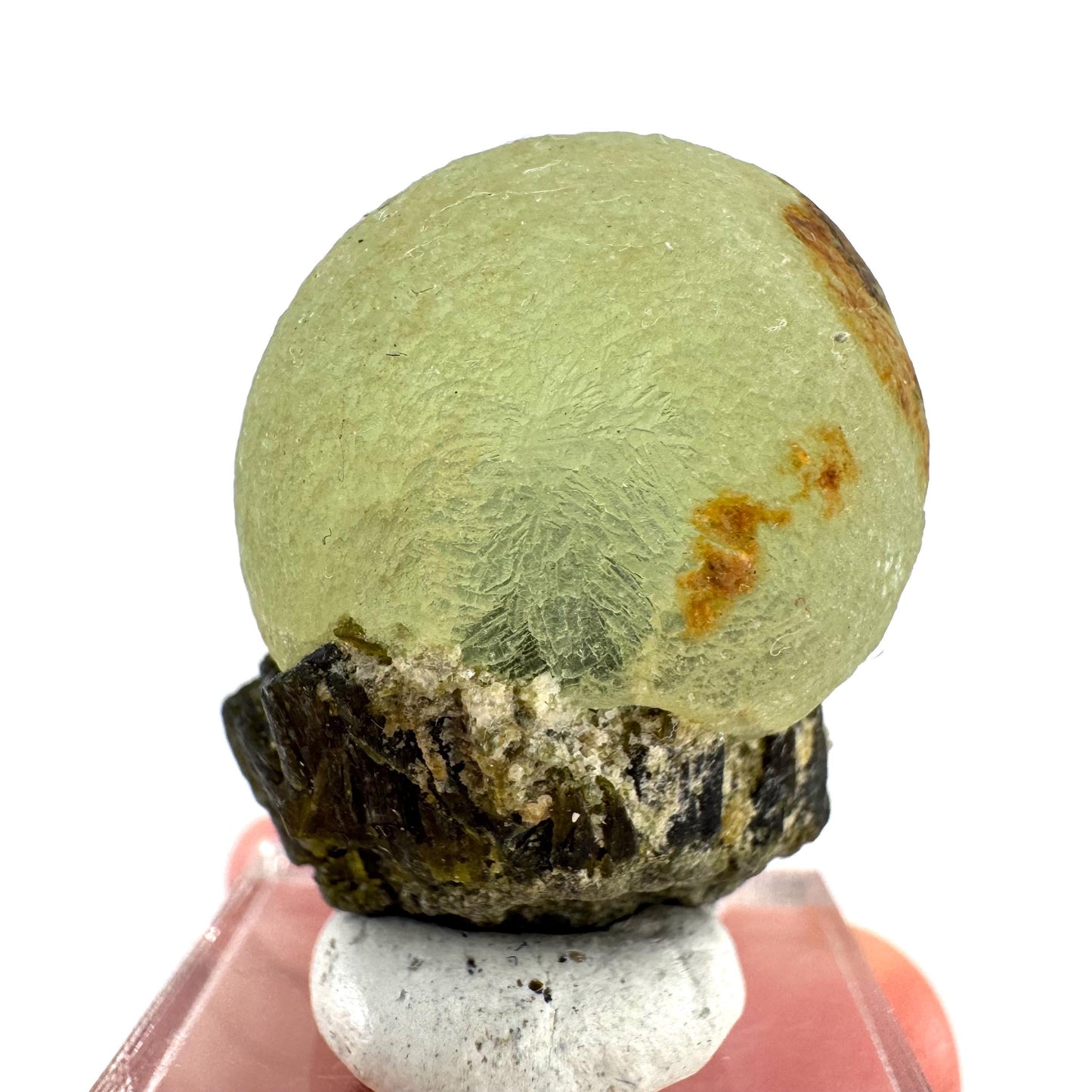 Prehnite with Epidote | Botryoidal green crystal, mineral specimen from Mali