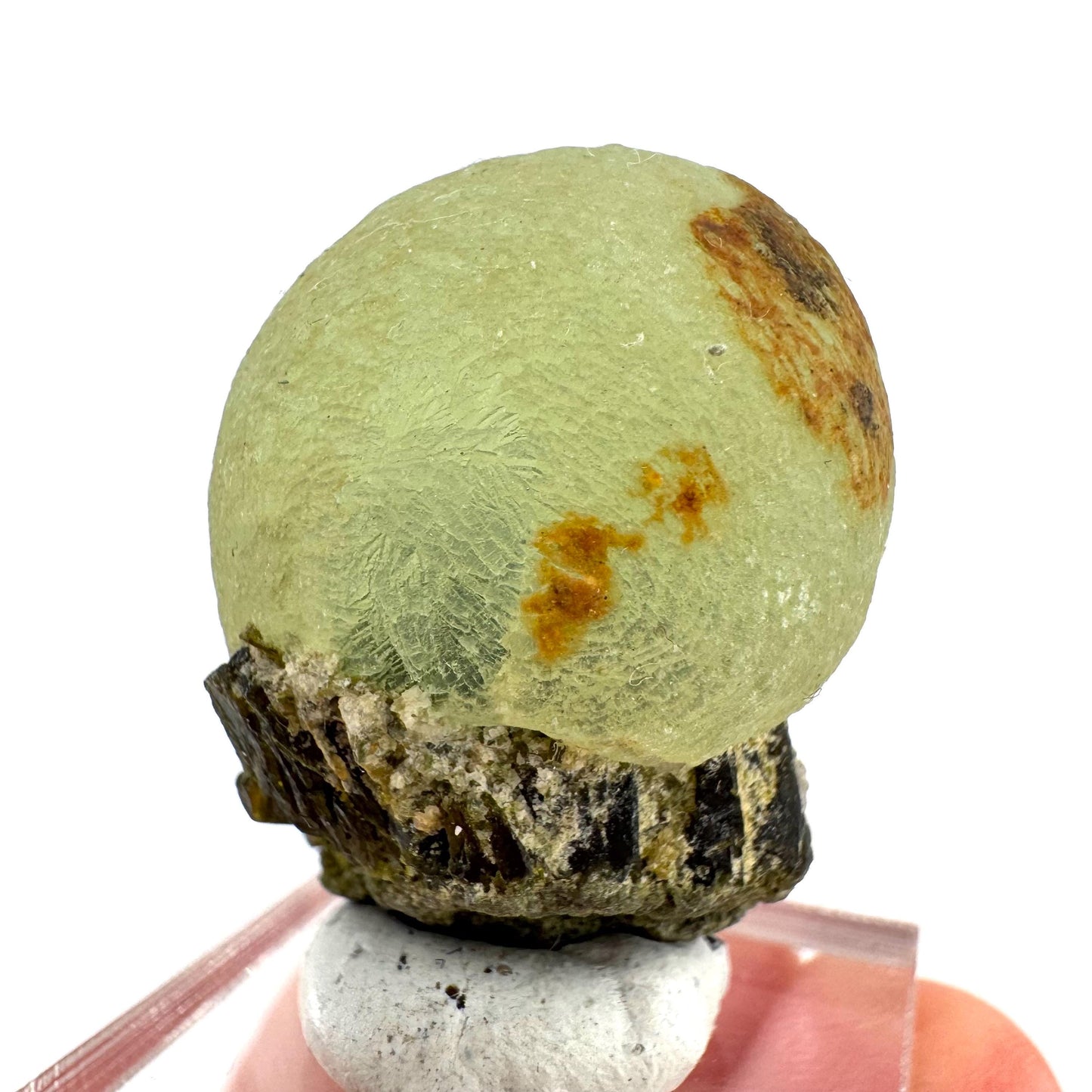 Prehnite with Epidote | Botryoidal green crystal, mineral specimen from Mali