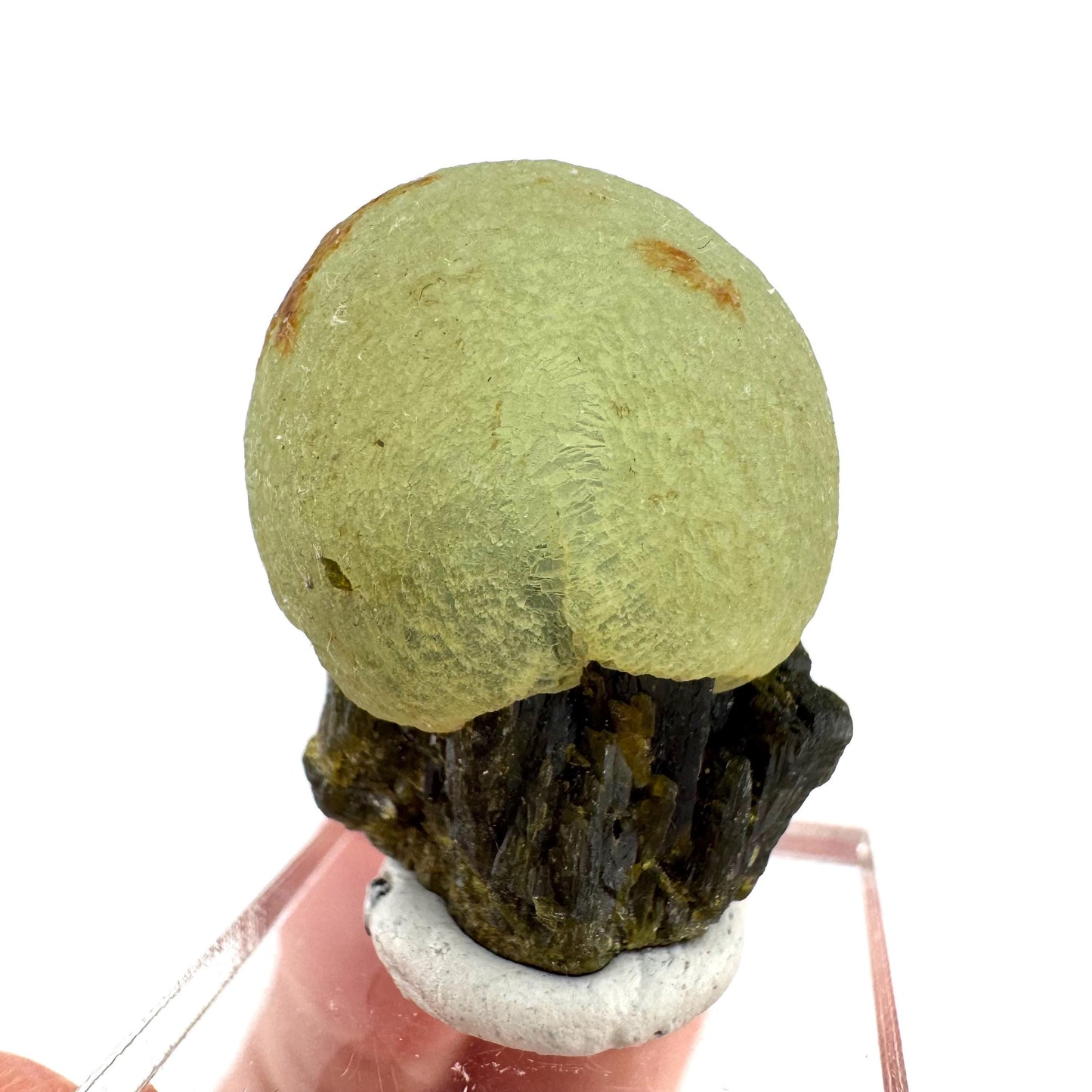 Prehnite with Epidote | Botryoidal green crystal, mineral specimen from Mali