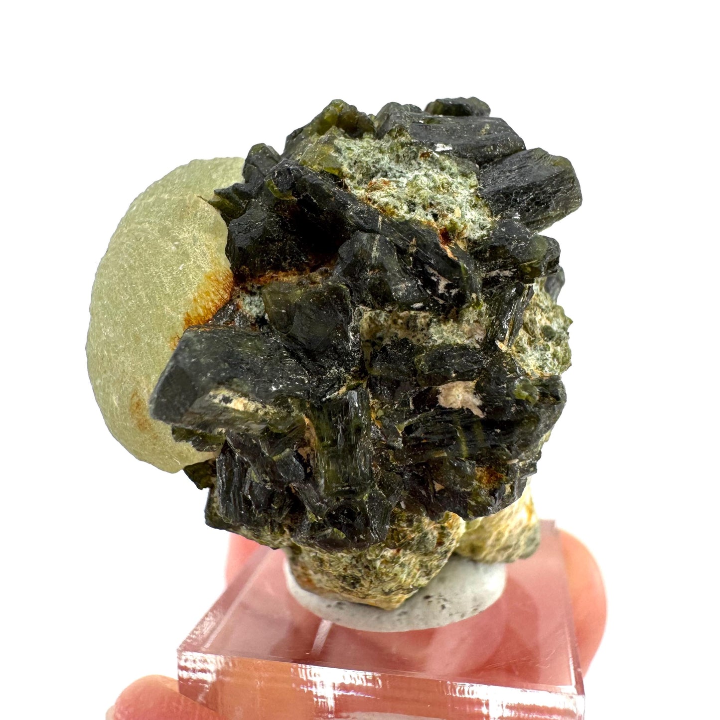 Prehnite with Epidote | Botryoidal green crystal, mineral specimen from Mali