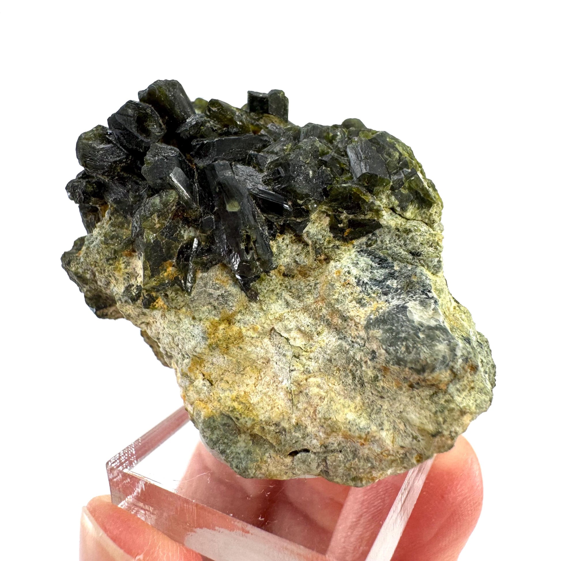 Prehnite with Epidote | Botryoidal green crystal, mineral specimen from Mali