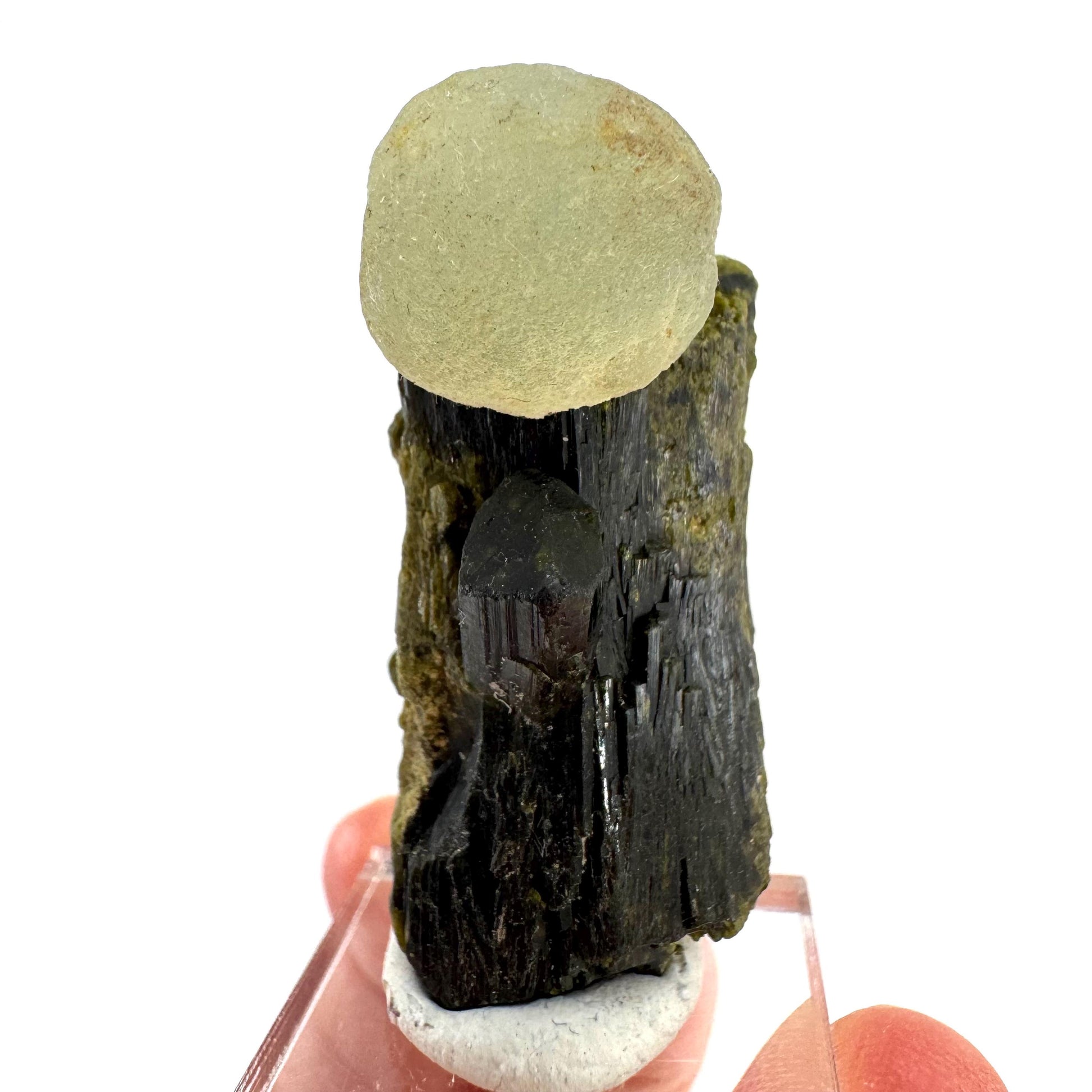 Prehnite with Epidote | Botryoidal green crystal, mineral specimen from Mali
