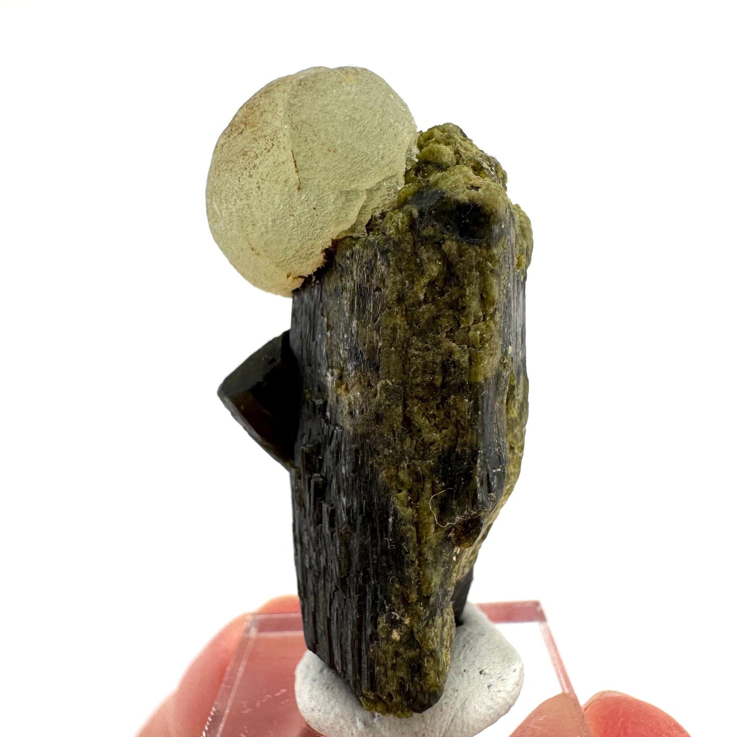 Prehnite with Epidote | Botryoidal green crystal, mineral specimen from Mali