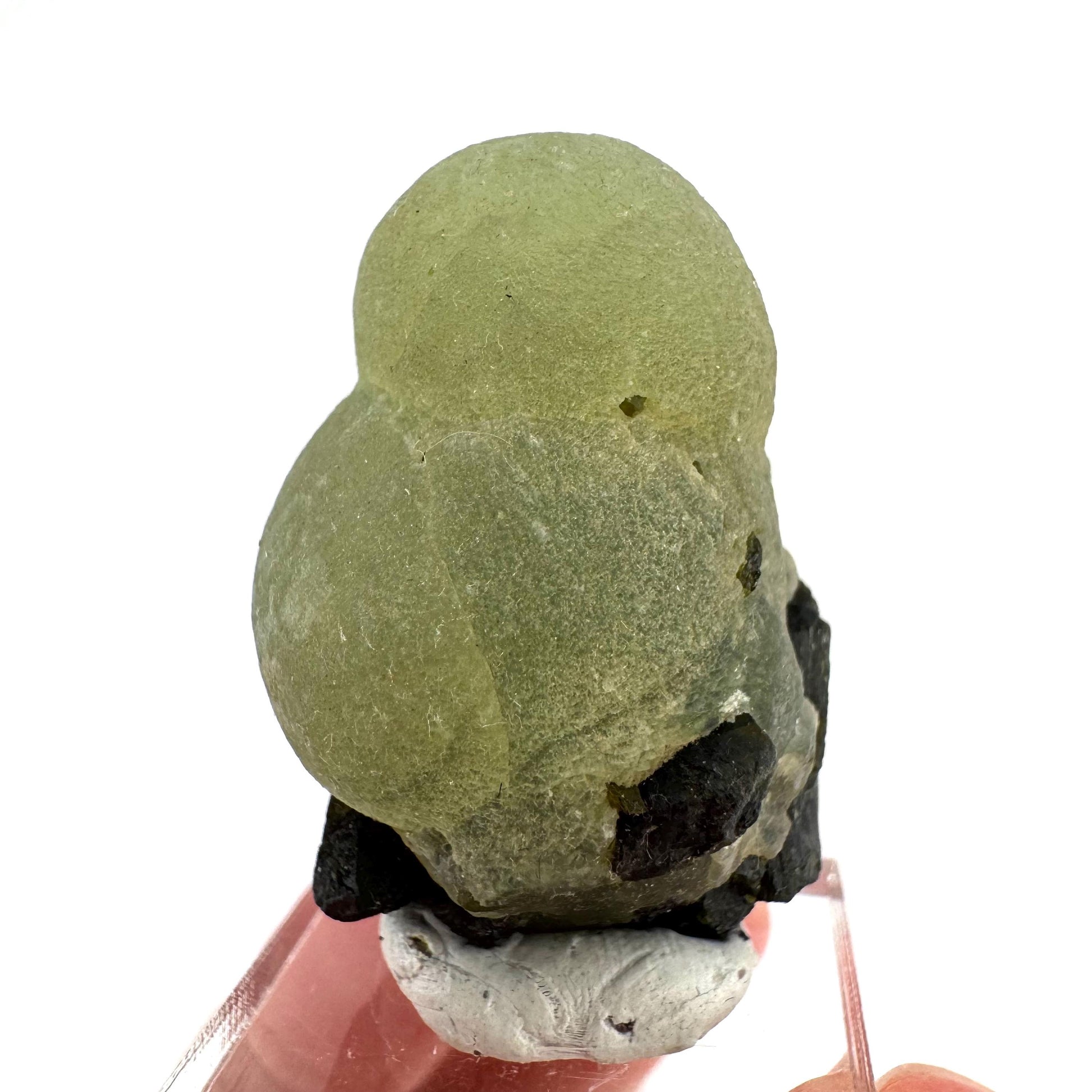 Prehnite with Epidote | Botryoidal green crystal, mineral specimen from Mali