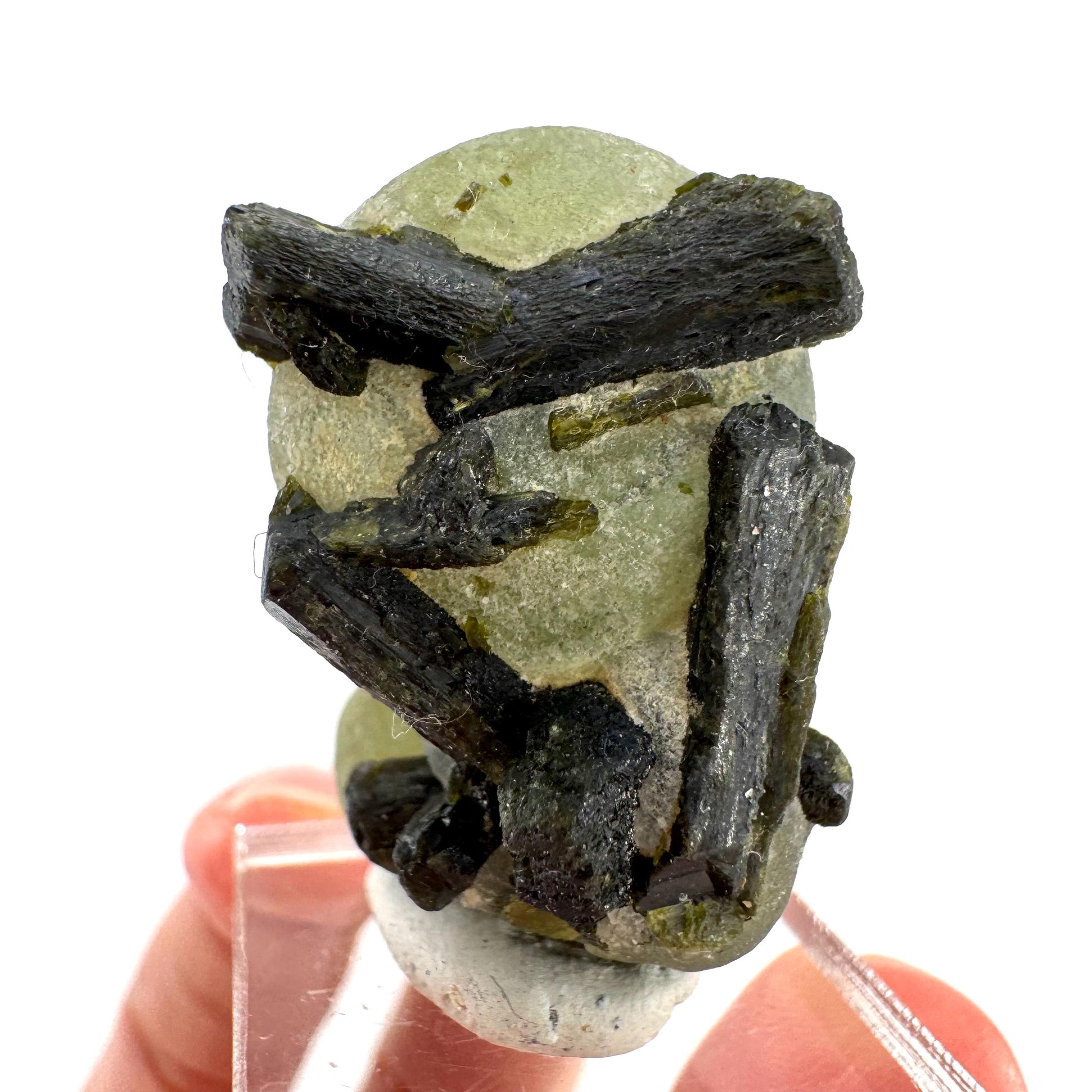 Prehnite with Epidote | Botryoidal green crystal, mineral specimen from Mali