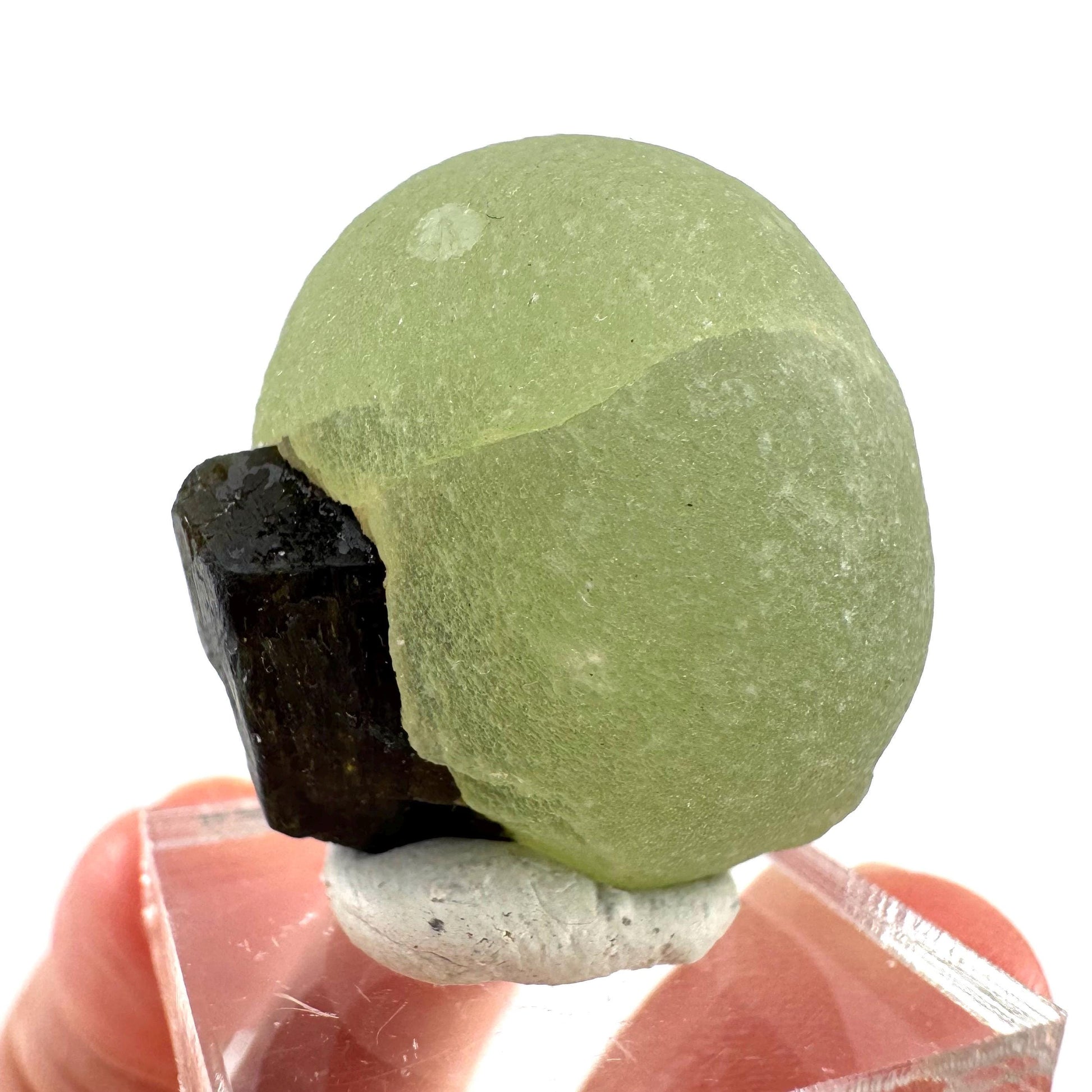 Prehnite with Epidote | Botryoidal green crystal, mineral specimen from Mali
