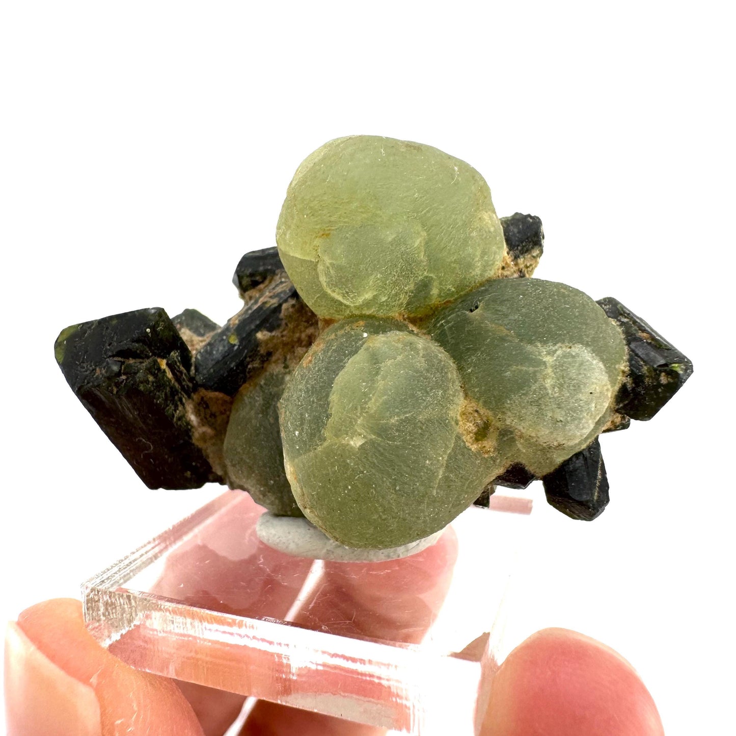 Prehnite with Epidote | Botryoidal green crystal, mineral specimen from Mali