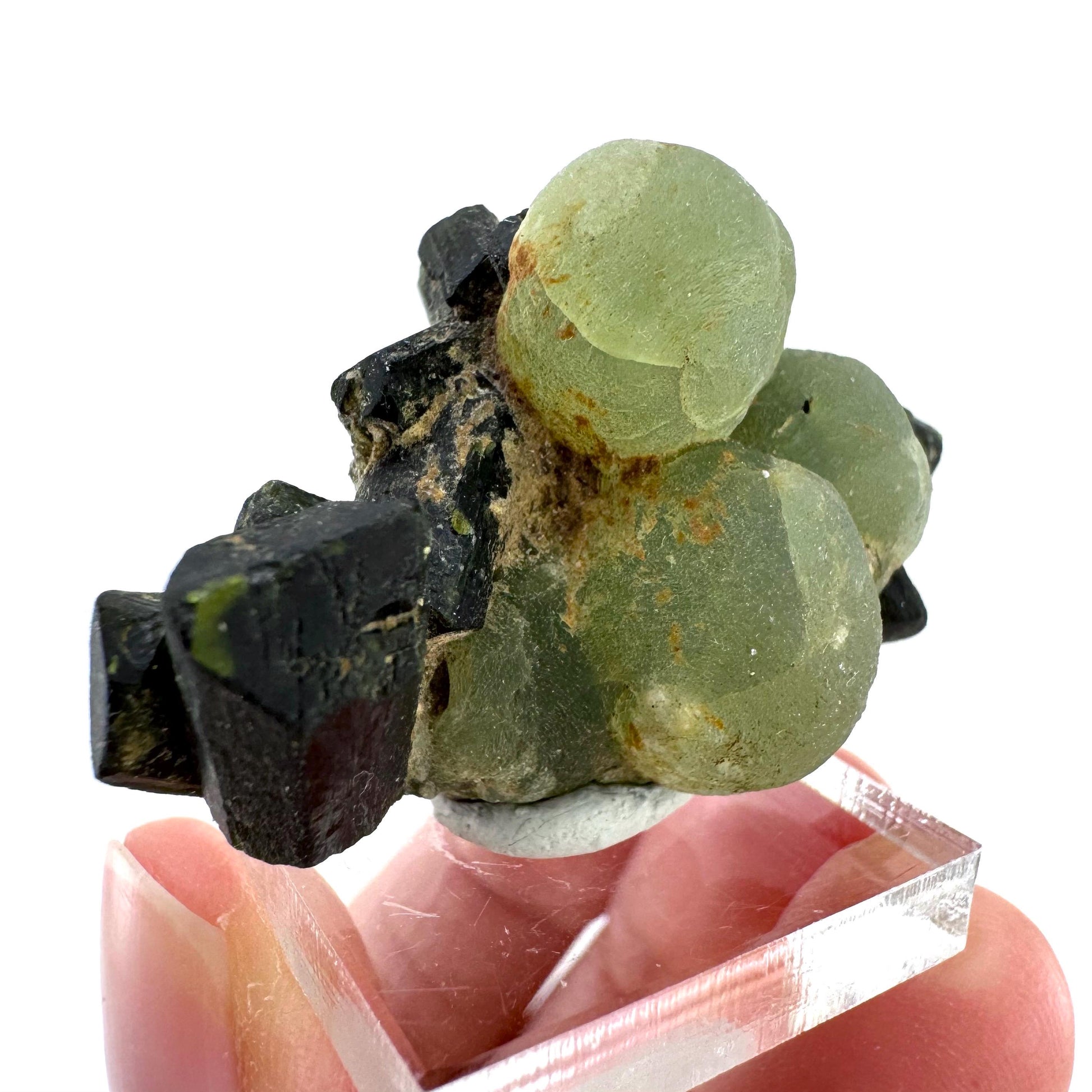 Prehnite with Epidote | Botryoidal green crystal, mineral specimen from Mali