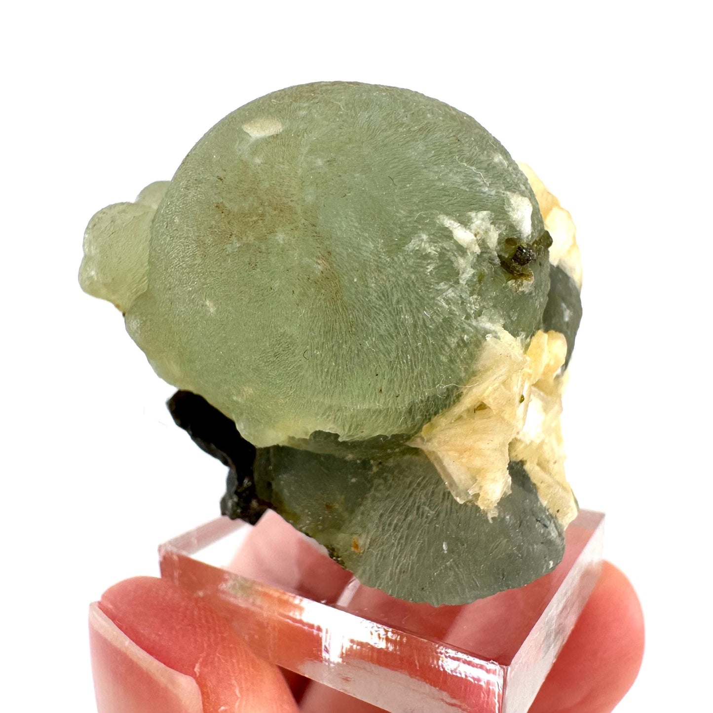 Prehnite with Epidote | Botryoidal green crystal, mineral specimen from Mali