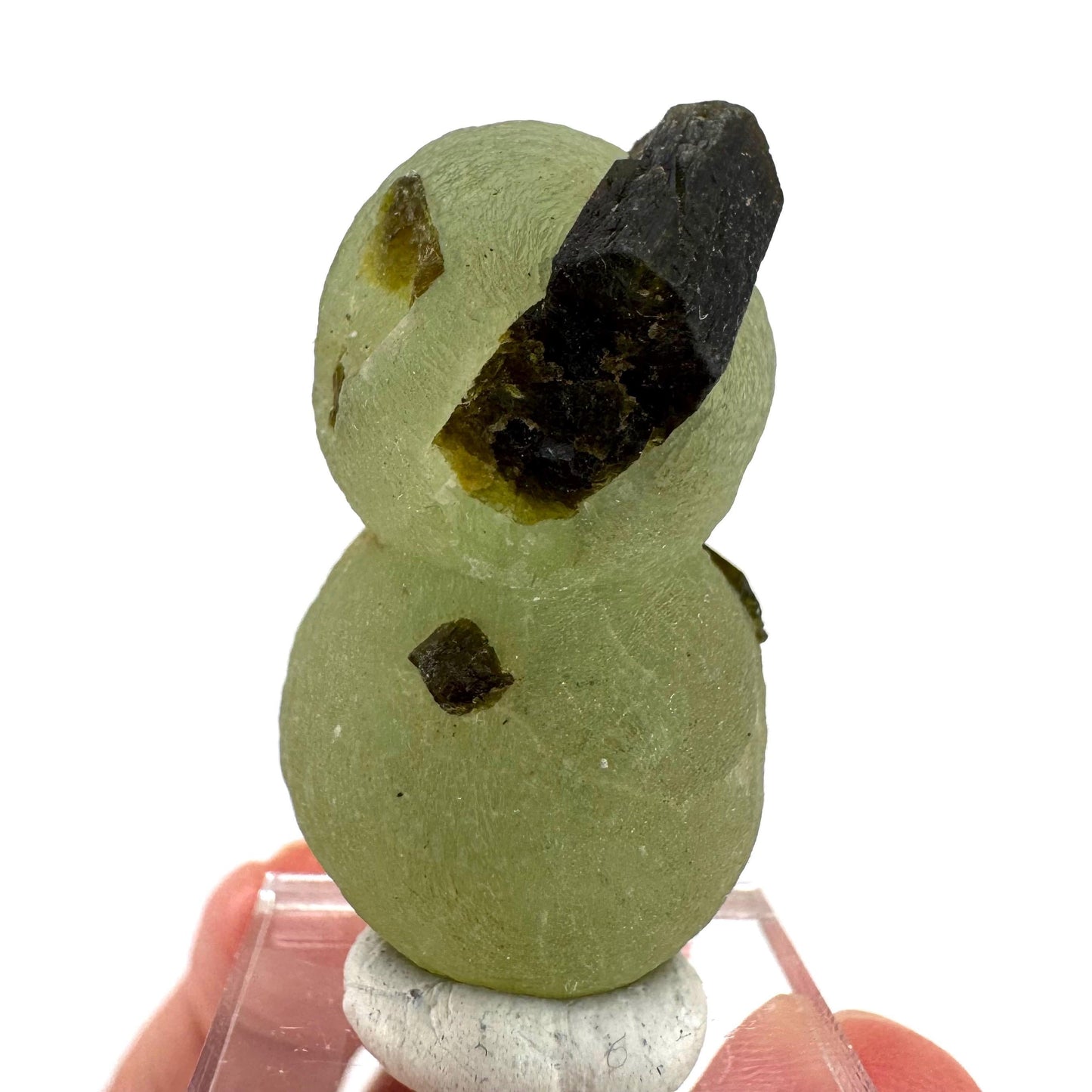 Prehnite with Epidote | Botryoidal green crystal, mineral specimen from Mali