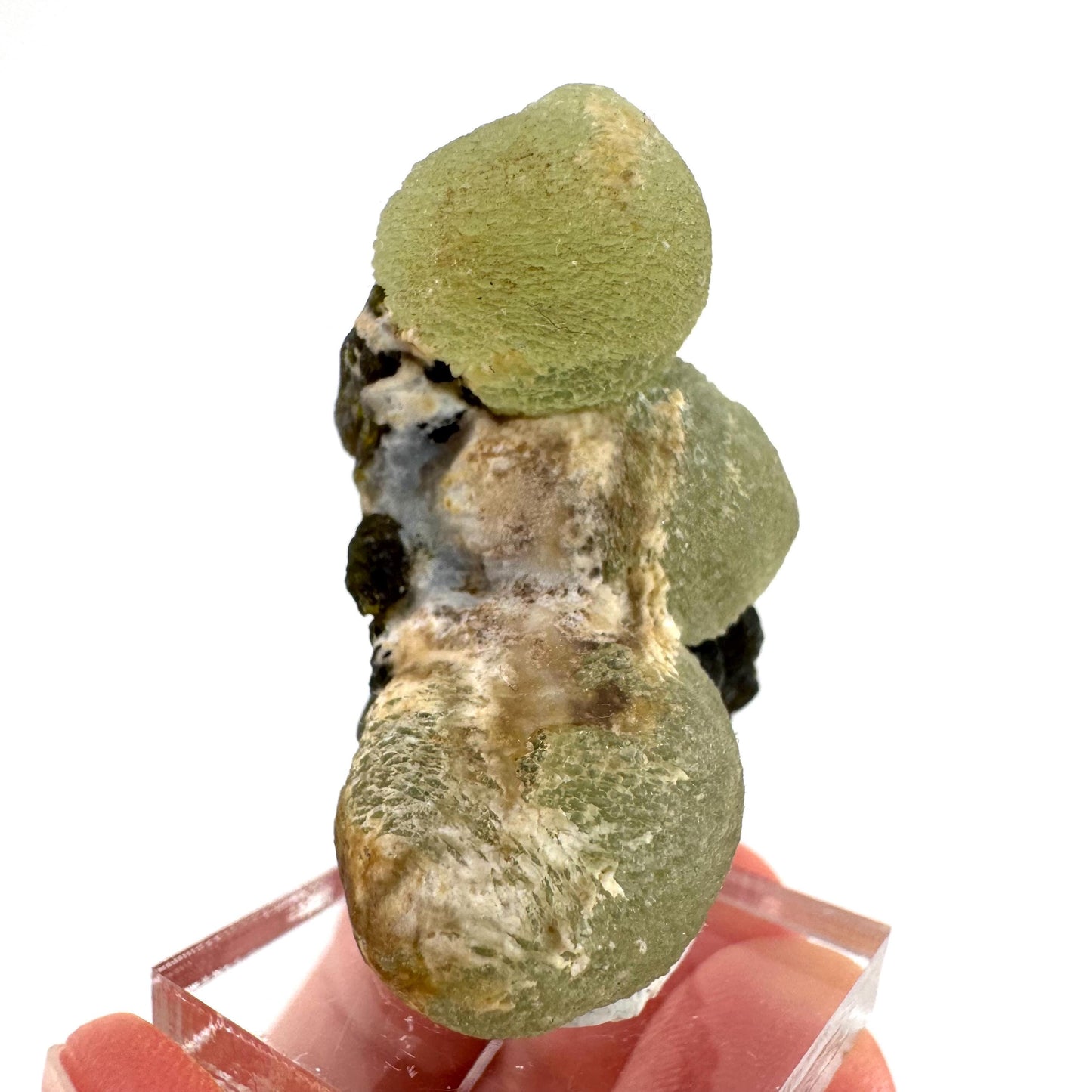 Prehnite with Epidote | Botryoidal green crystal, mineral specimen from Mali