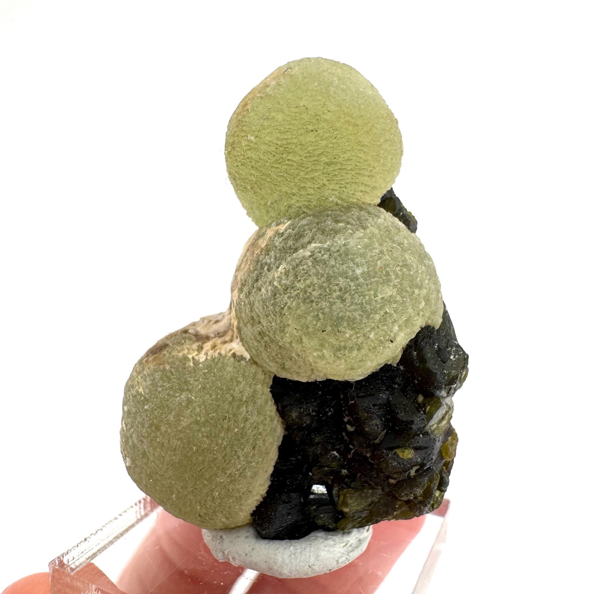 Prehnite with Epidote | Botryoidal green crystal, mineral specimen from Mali