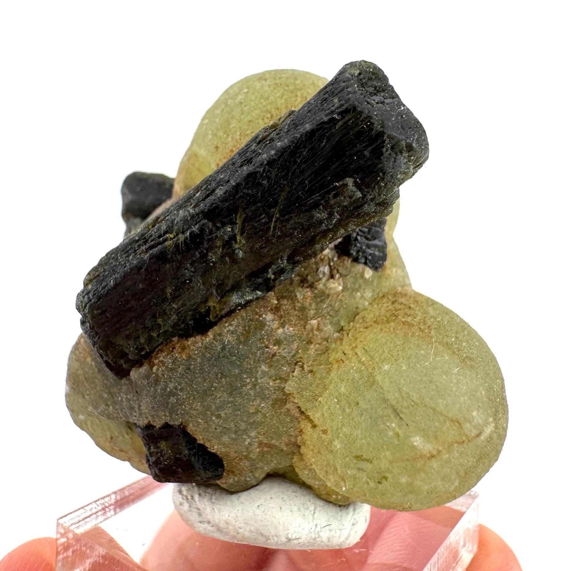 Prehnite with Epidote | Botryoidal green crystal, mineral specimen from Mali