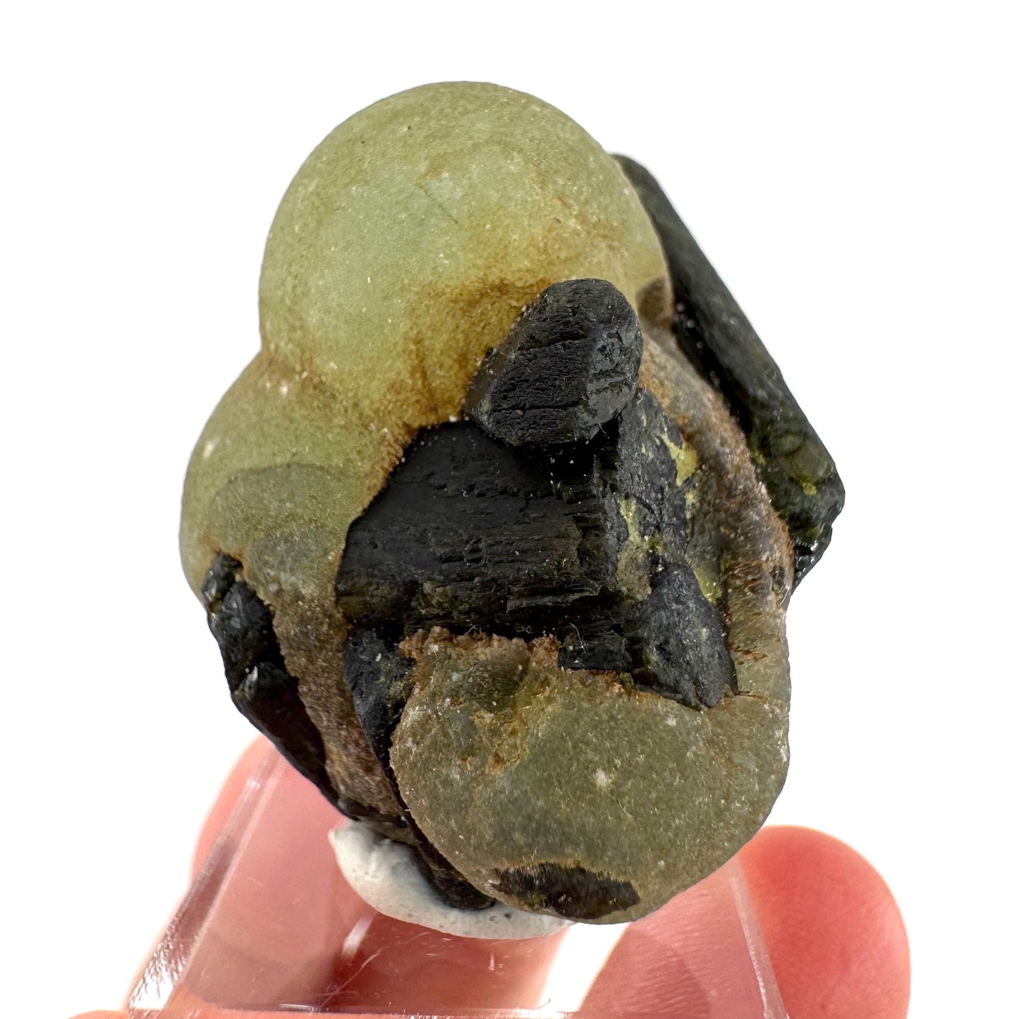 Prehnite with Epidote | Botryoidal green crystal, mineral specimen from Mali