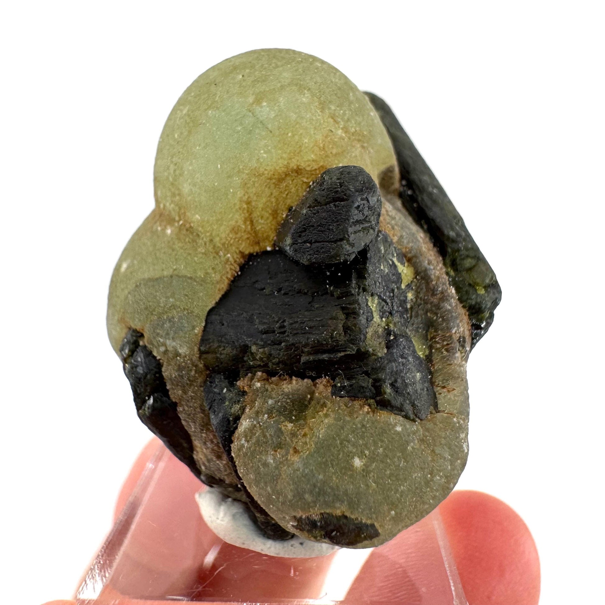 Prehnite with Epidote | Botryoidal green crystal, mineral specimen from Mali