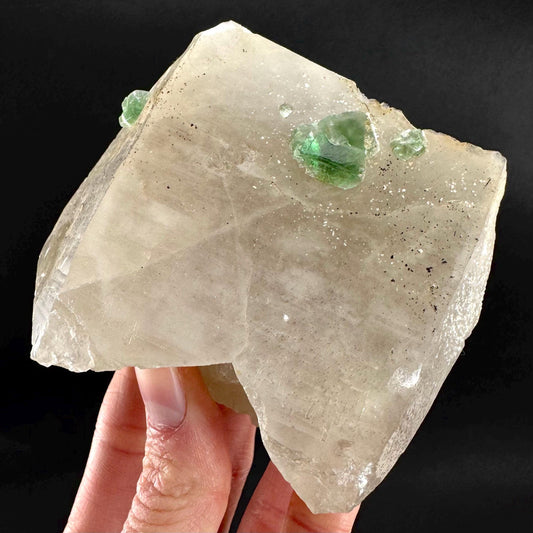 Fluorite w/ Smoky Quartz | green crystal, mineral specimen from Erongo, Namibia