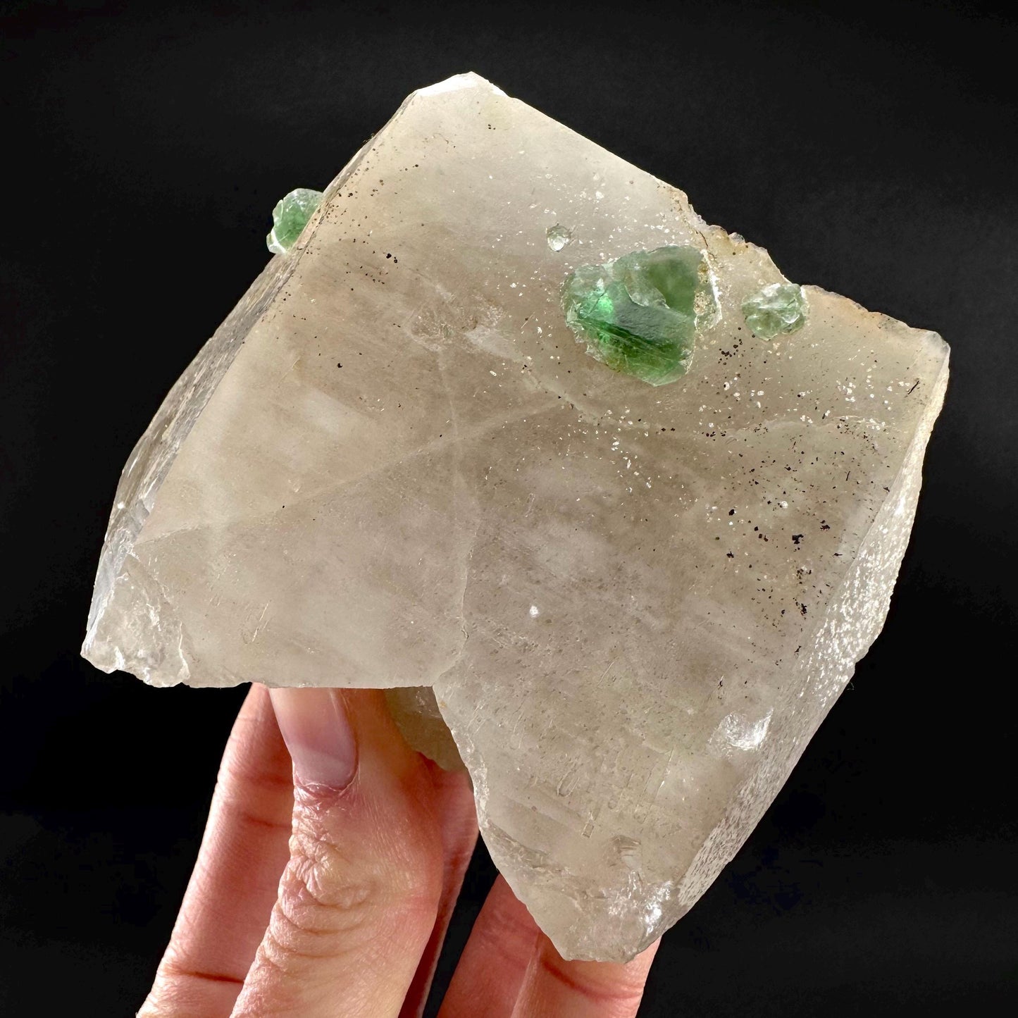 Fluorite w/ Smoky Quartz | green crystal, mineral specimen from Erongo, Namibia