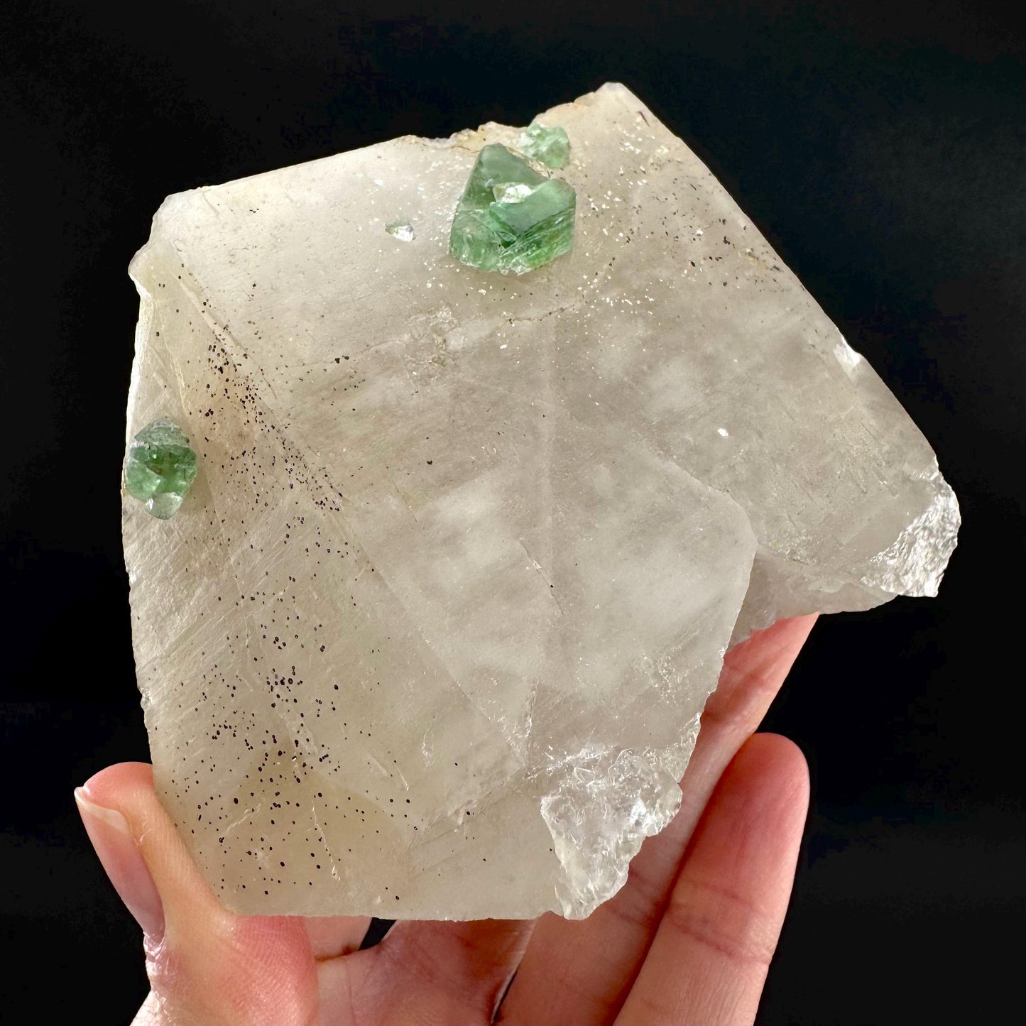 Fluorite w/ Smoky Quartz | green crystal, mineral specimen from Erongo, Namibia