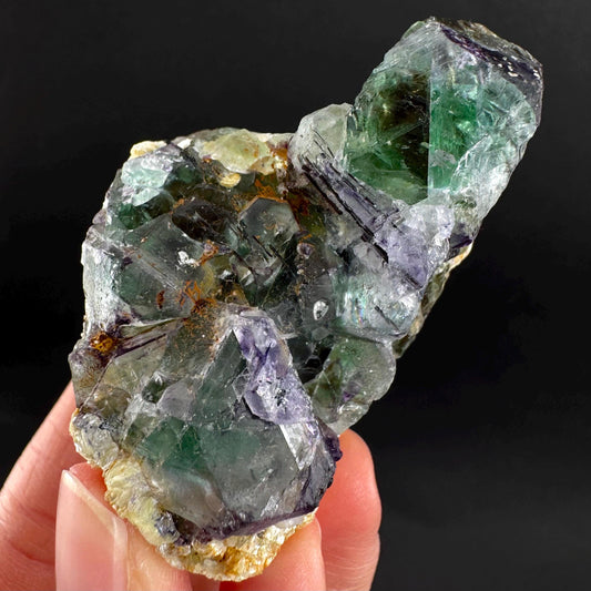 Fluorite w/ Schorl, & Muscovite | Lollipop Pocket, green crystal cluster, mineral specimen from Namibia