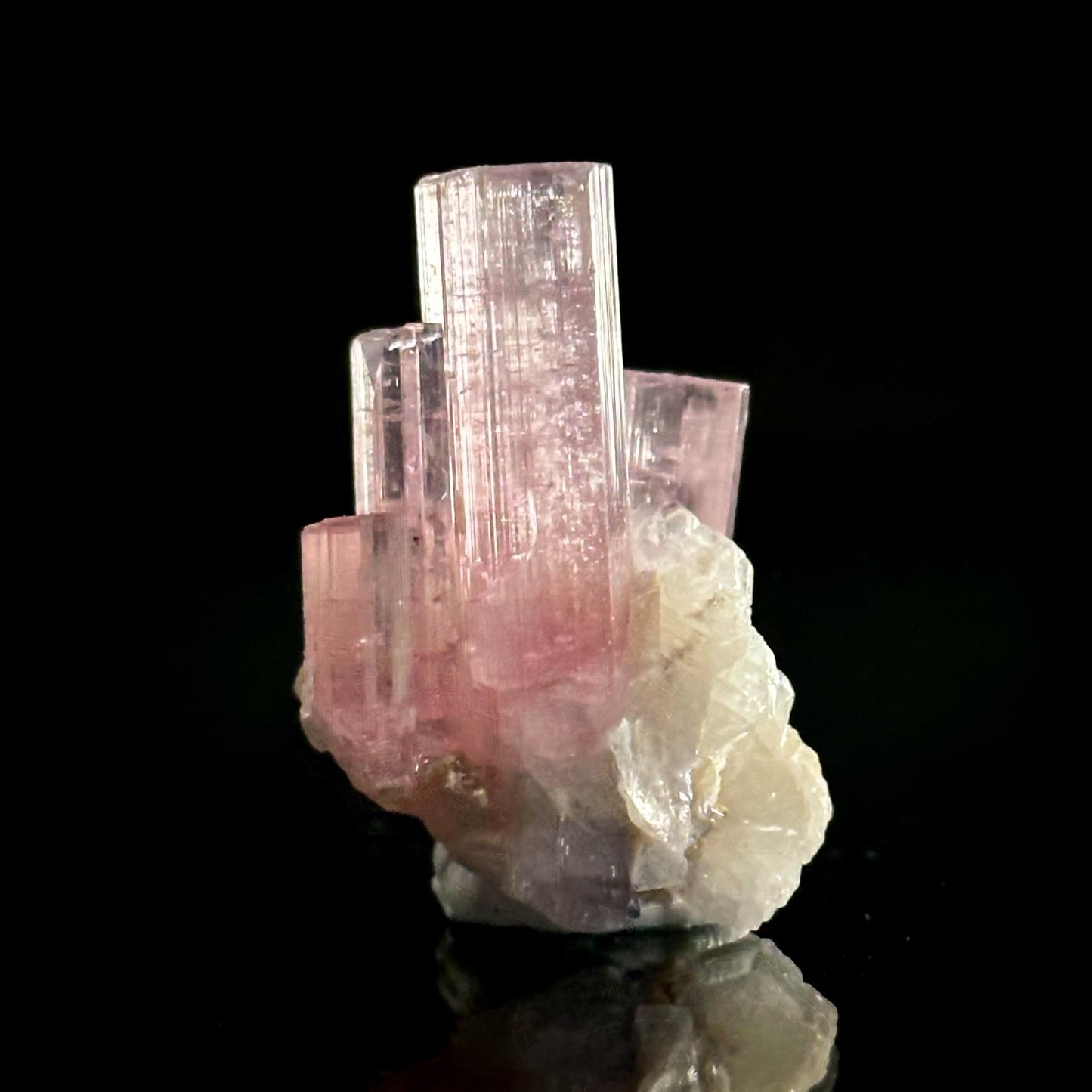 Elbaite Tourmaline | Pink Crystal Cluster, mineral specimen from Paprok