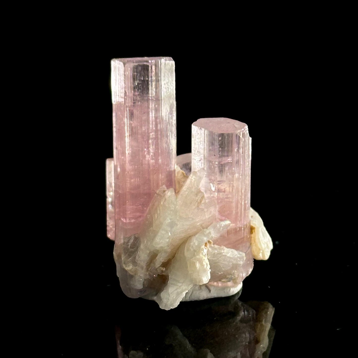 Elbaite Tourmaline | Pink Crystal Cluster, mineral specimen from Paprok