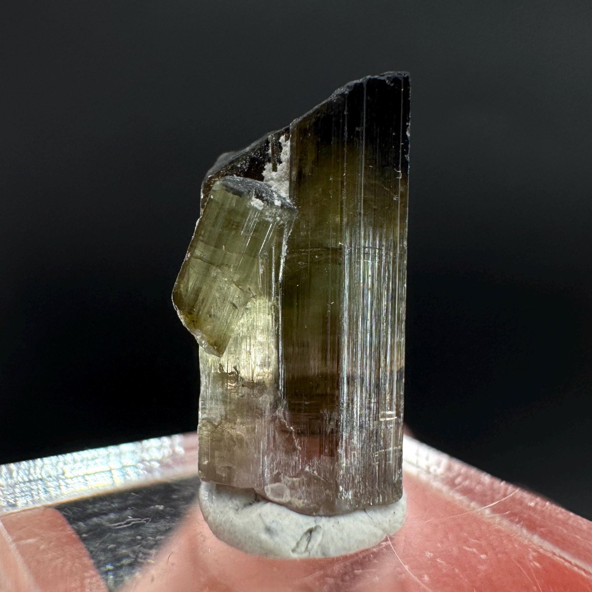 Elbaite Tourmaline | Green & Pink Bi-Color Crystal, mineral specimen from Paprok