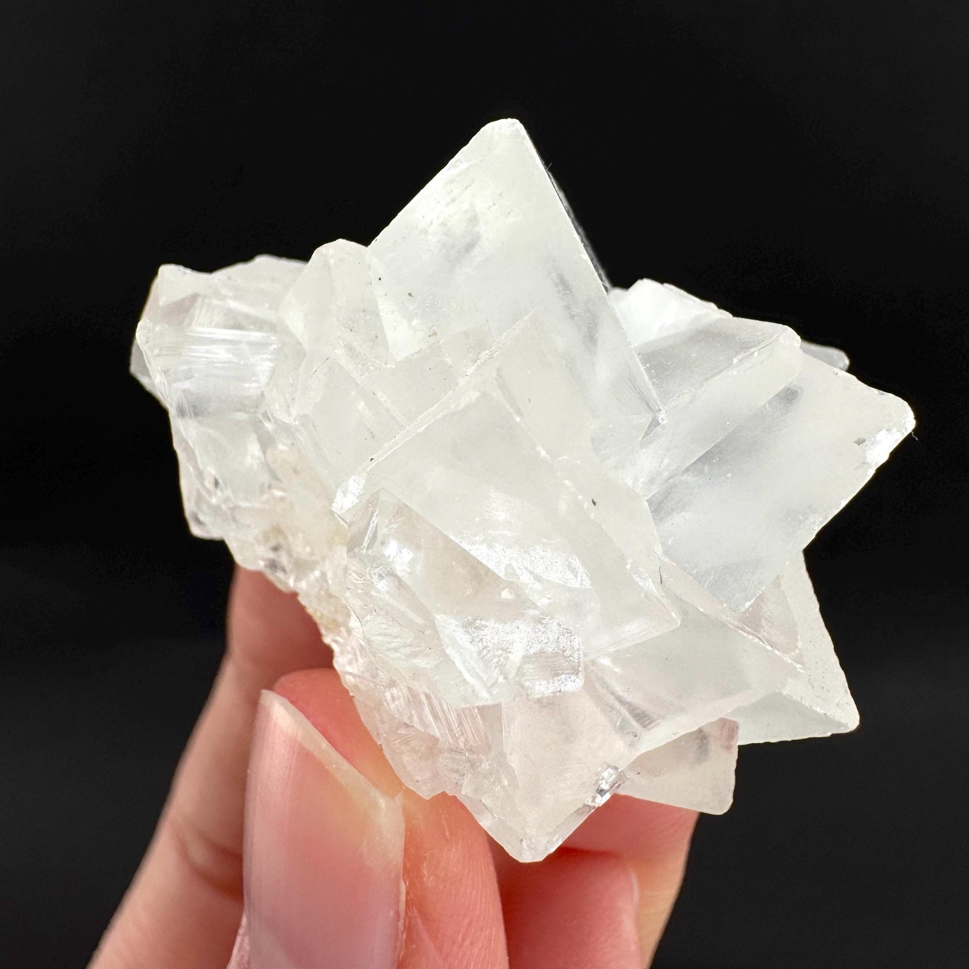 Ice Calcite | clear crystal cluster, raw natural mineral specimen