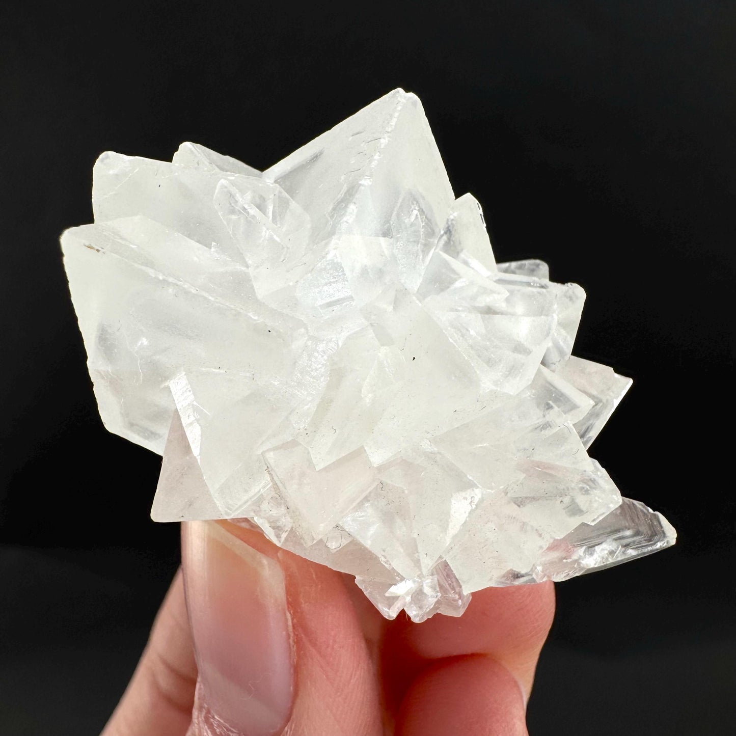 Ice Calcite | clear crystal cluster, raw natural mineral specimen